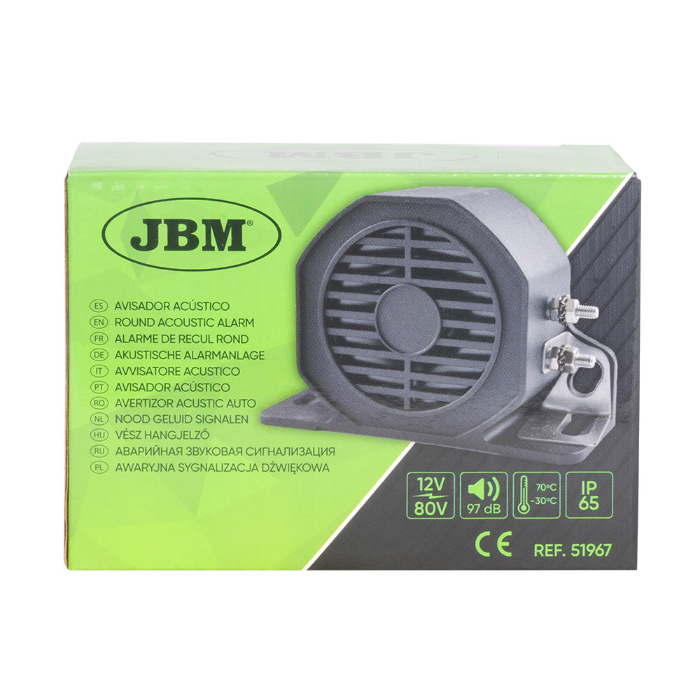 AVVISATORE ACUSTICO ROTONDO 12V-80V 51967 JBM
