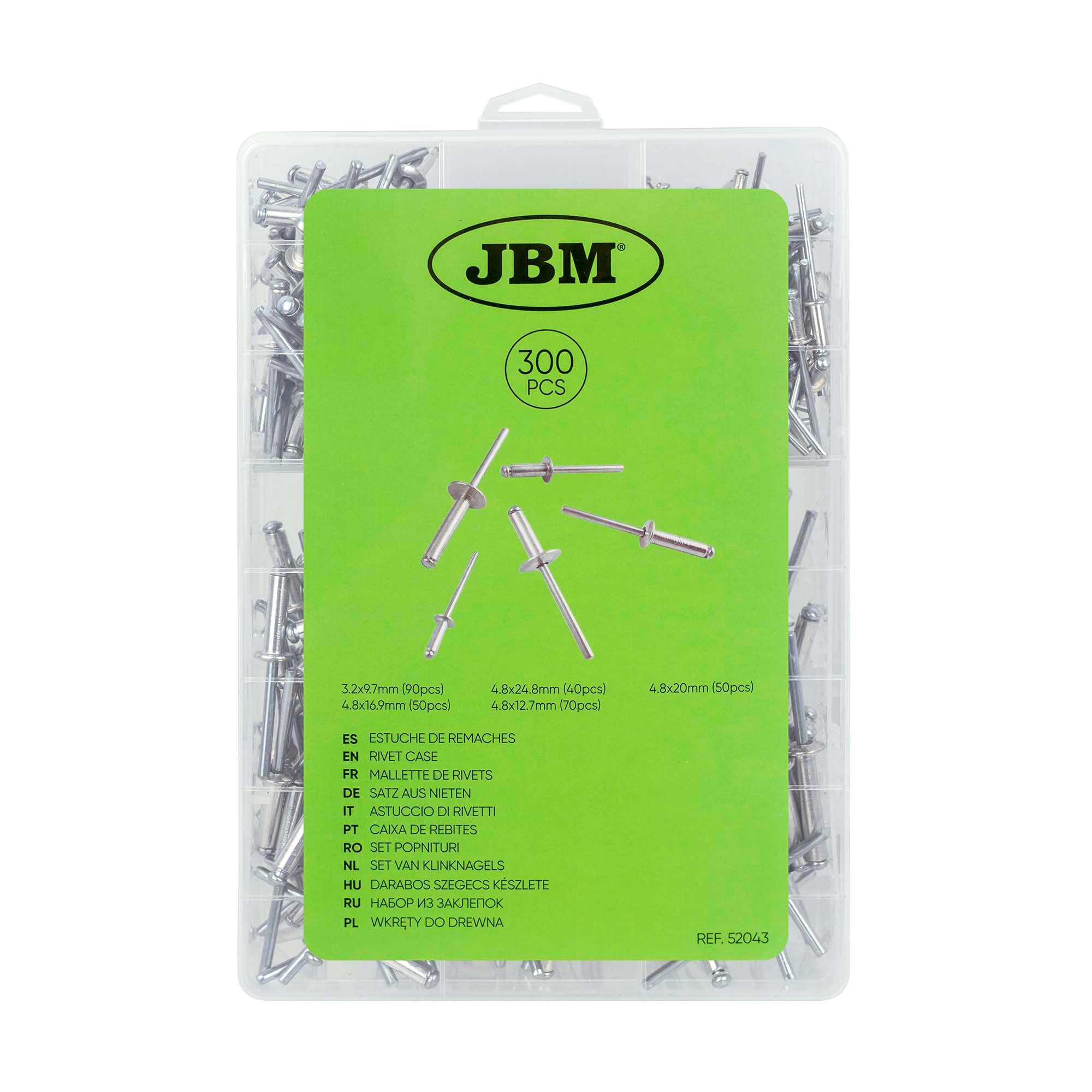 ASTUCCIO DI RIVETTI 300 PEZZI 52043 JBM