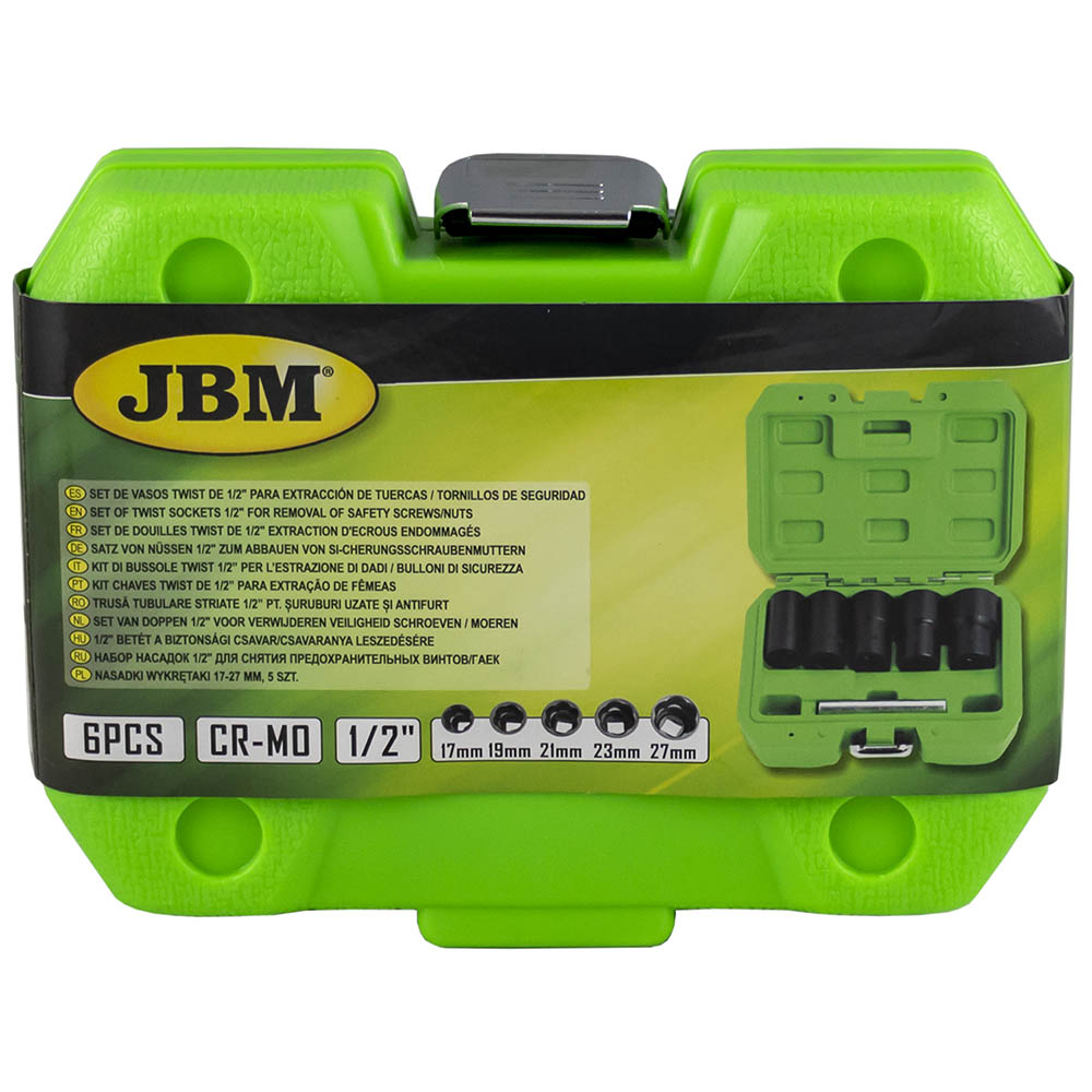 KIT DI BUSSOLE  TWIST 1/2” PER L’ESTRAZIONE DI DADI / BULLONI DI SICUREZZA 52153 JBM