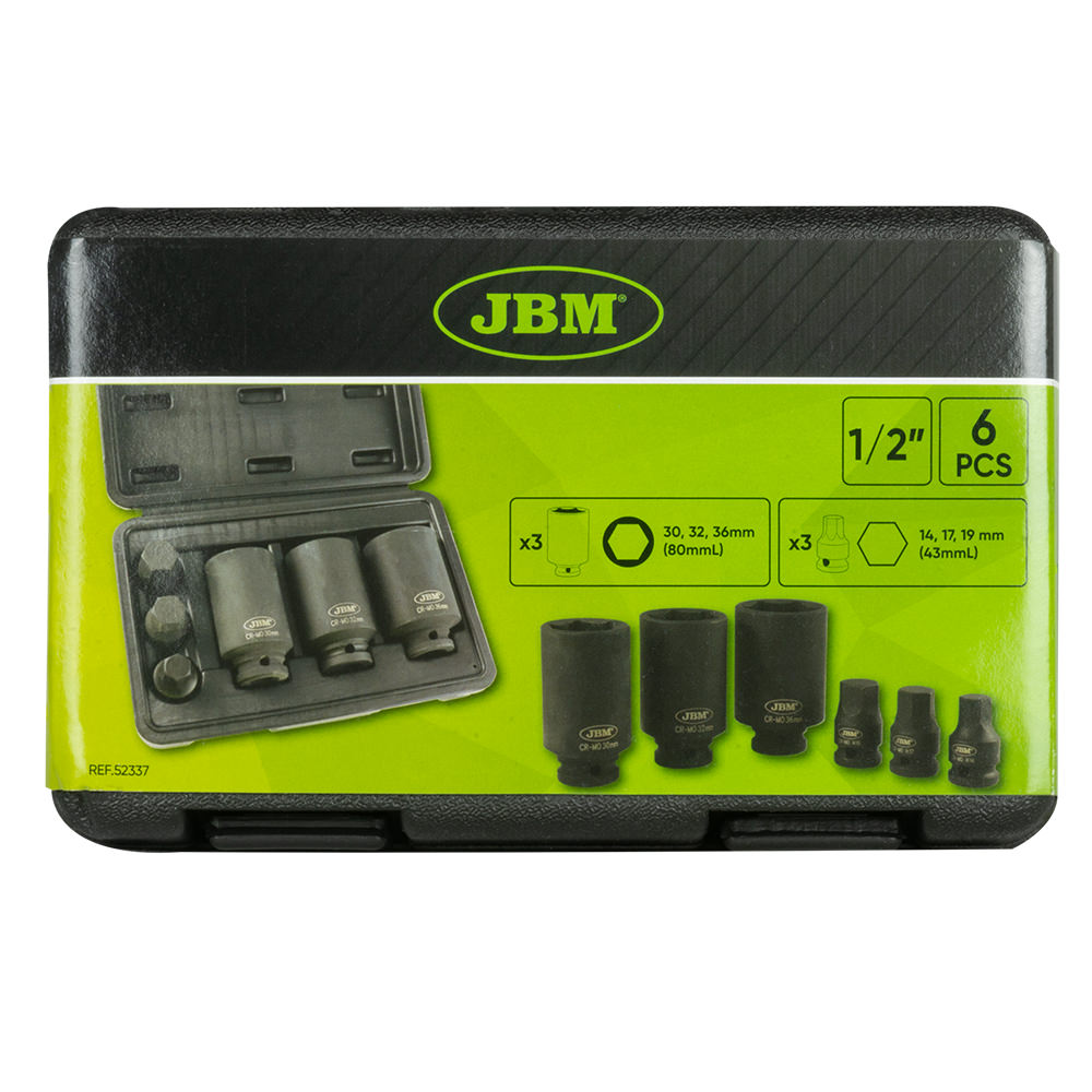 SET DI 3 BUSSOLE PNEUMATICHE  1/2” ESAGONALI 52337 JBM