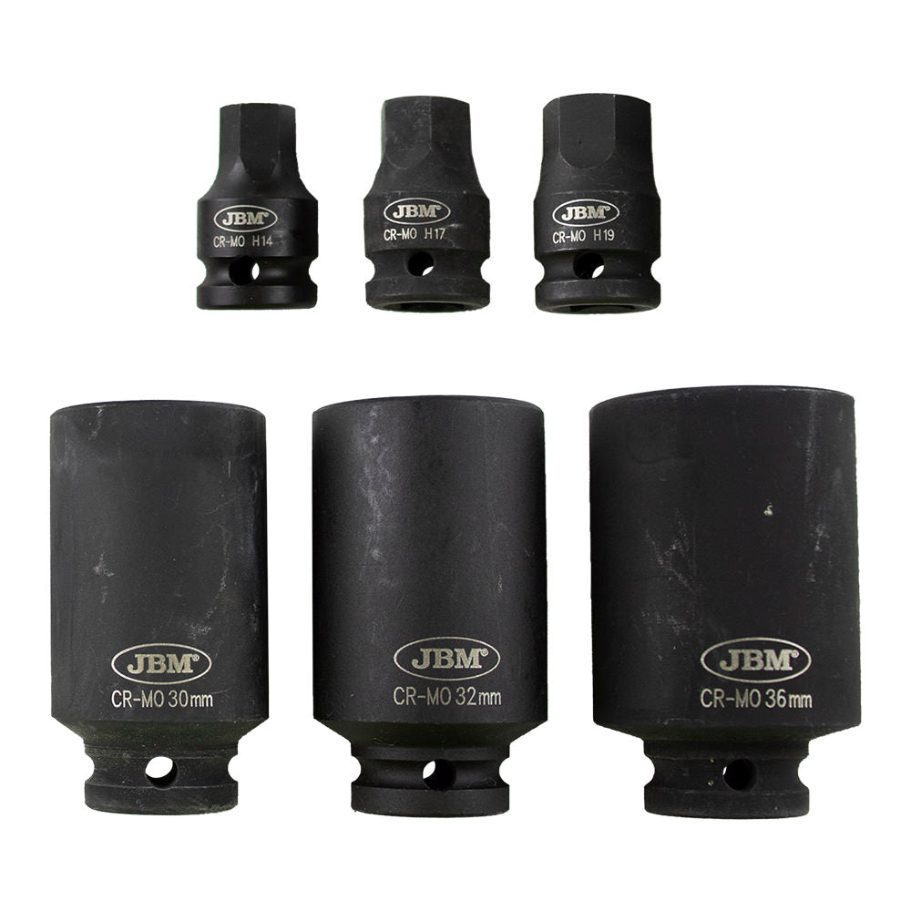 SET DI 3 BUSSOLE PNEUMATICHE  1/2” ESAGONALI 52337 JBM