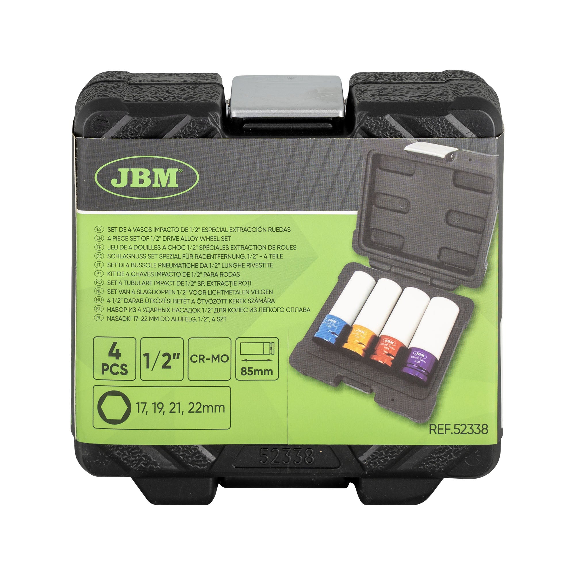 SET DI 4 BUSSOLE PNEUMATICHE DA 1/2” LUNGHE RIVESTITE 52338 JBM