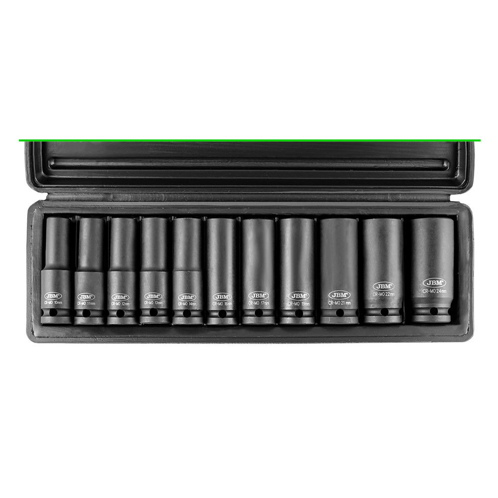 Set di bussole a impatto esagonali da 1/2" da 11 pezzi JBM 52342