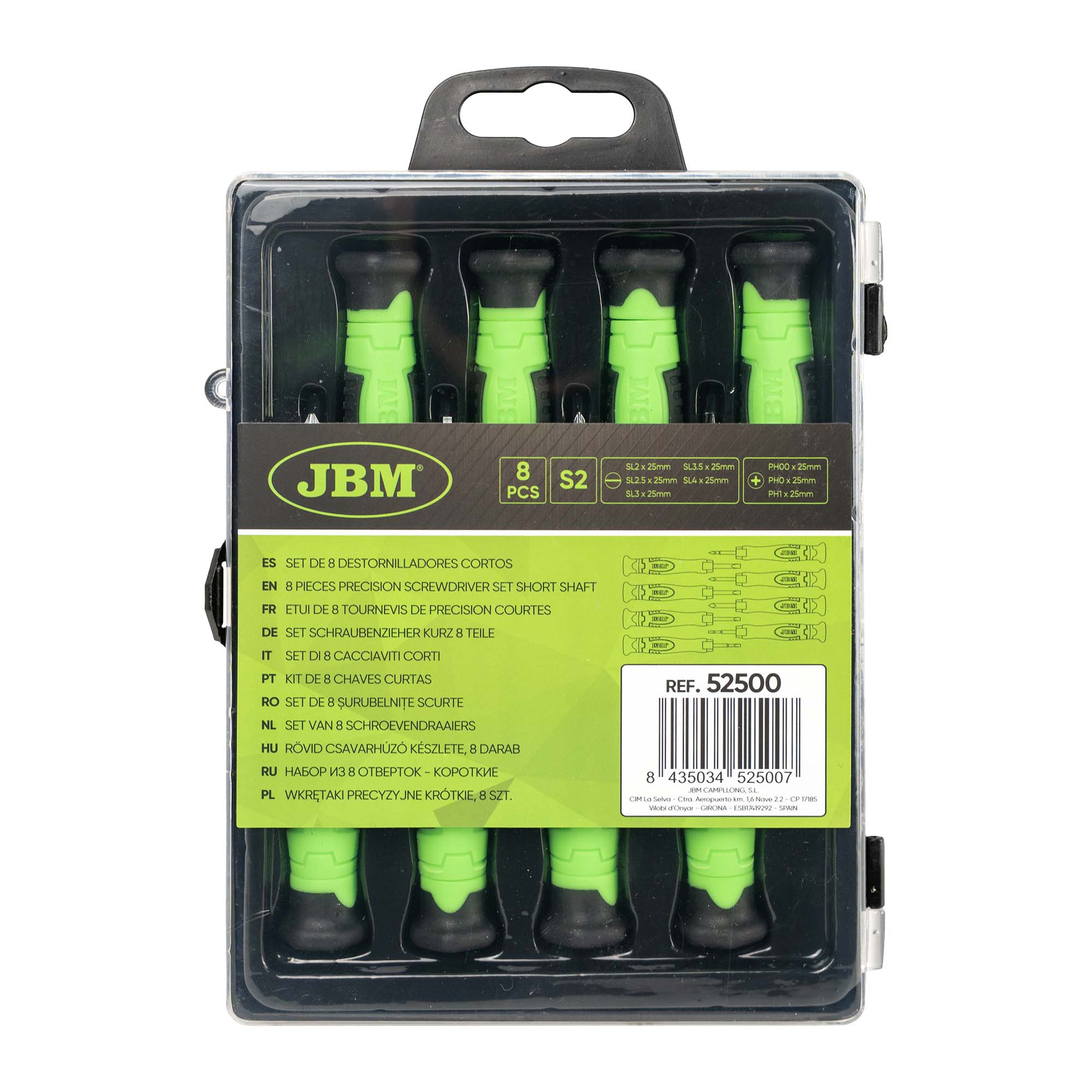SET DI 8 CACCIAVITI CORTI 52500 JBM