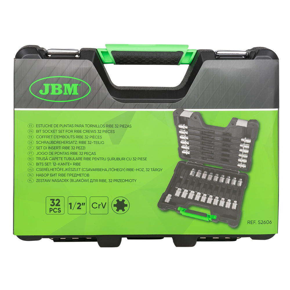 VALIGETTA DI 32 PEZZI CON INSERTI RIBE 1/2" 52606 JBM