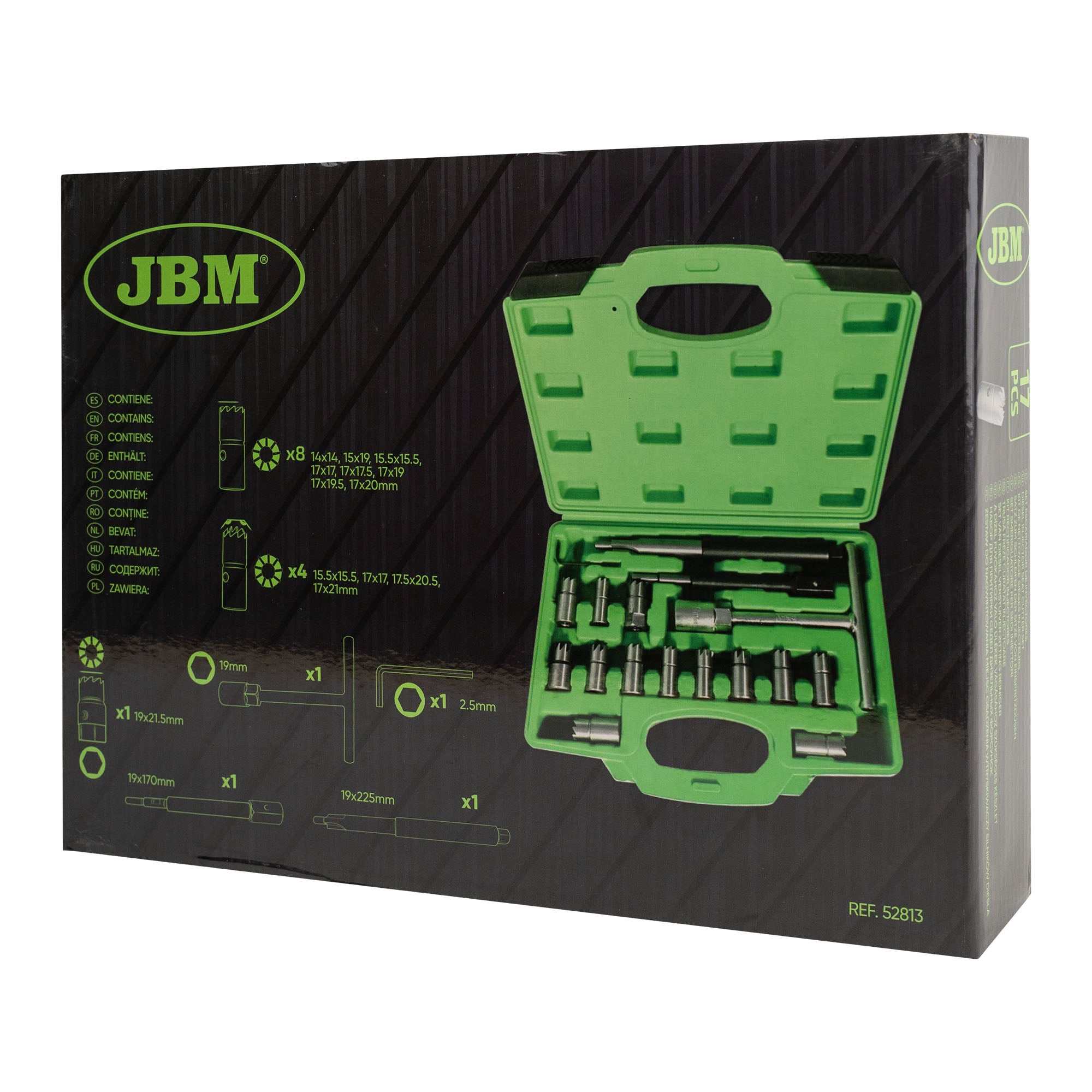 SET DI SMERIGLIATORE PER SEDI INIETTORI 17 PZ 52813 JBM