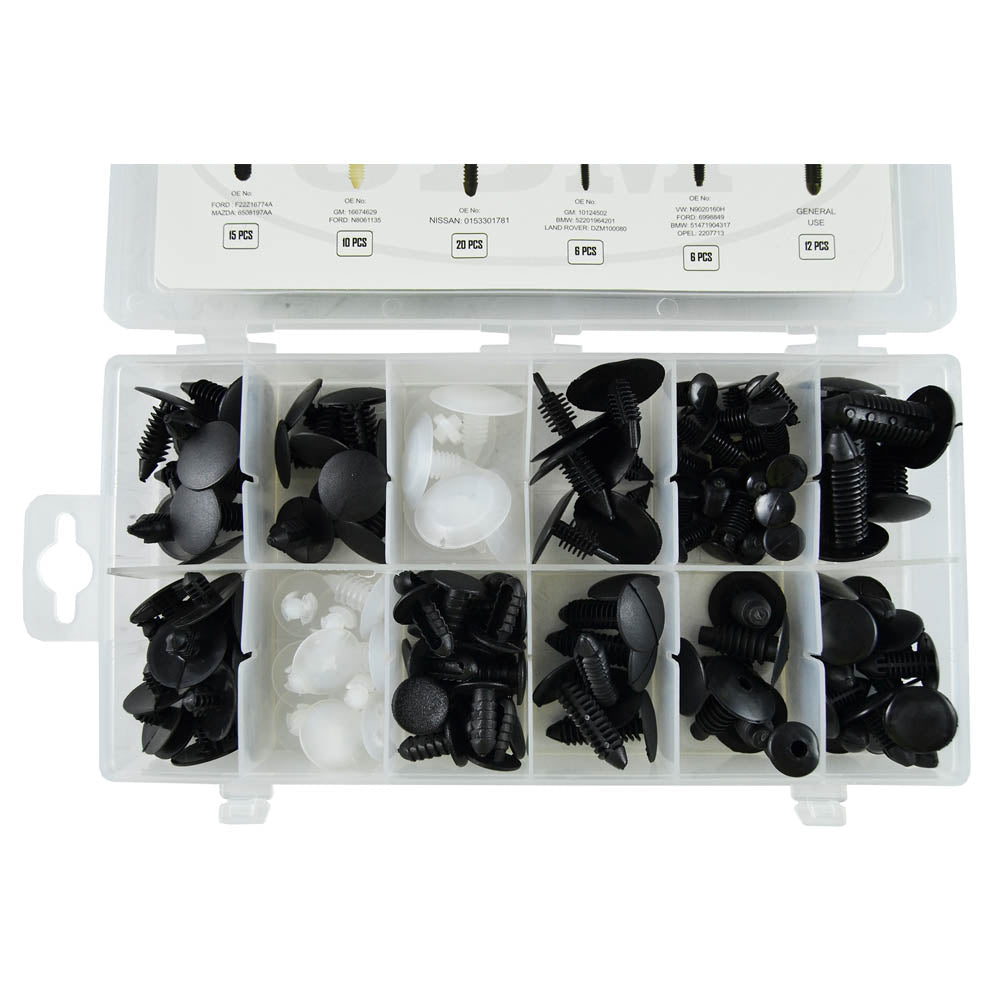 ASSORTIMENTO CLIP DI FISSAGGIO UNIVERSAL 128 PEZZI 52888 JBM