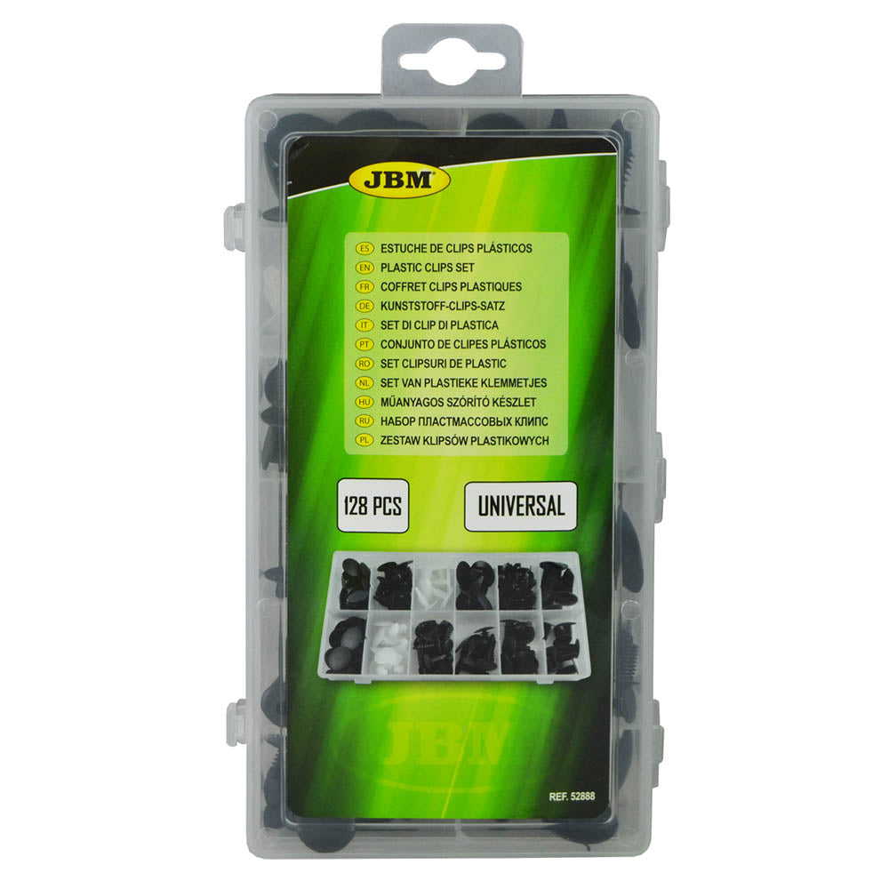 ASSORTIMENTO CLIP DI FISSAGGIO UNIVERSAL 128 PEZZI 52888 JBM