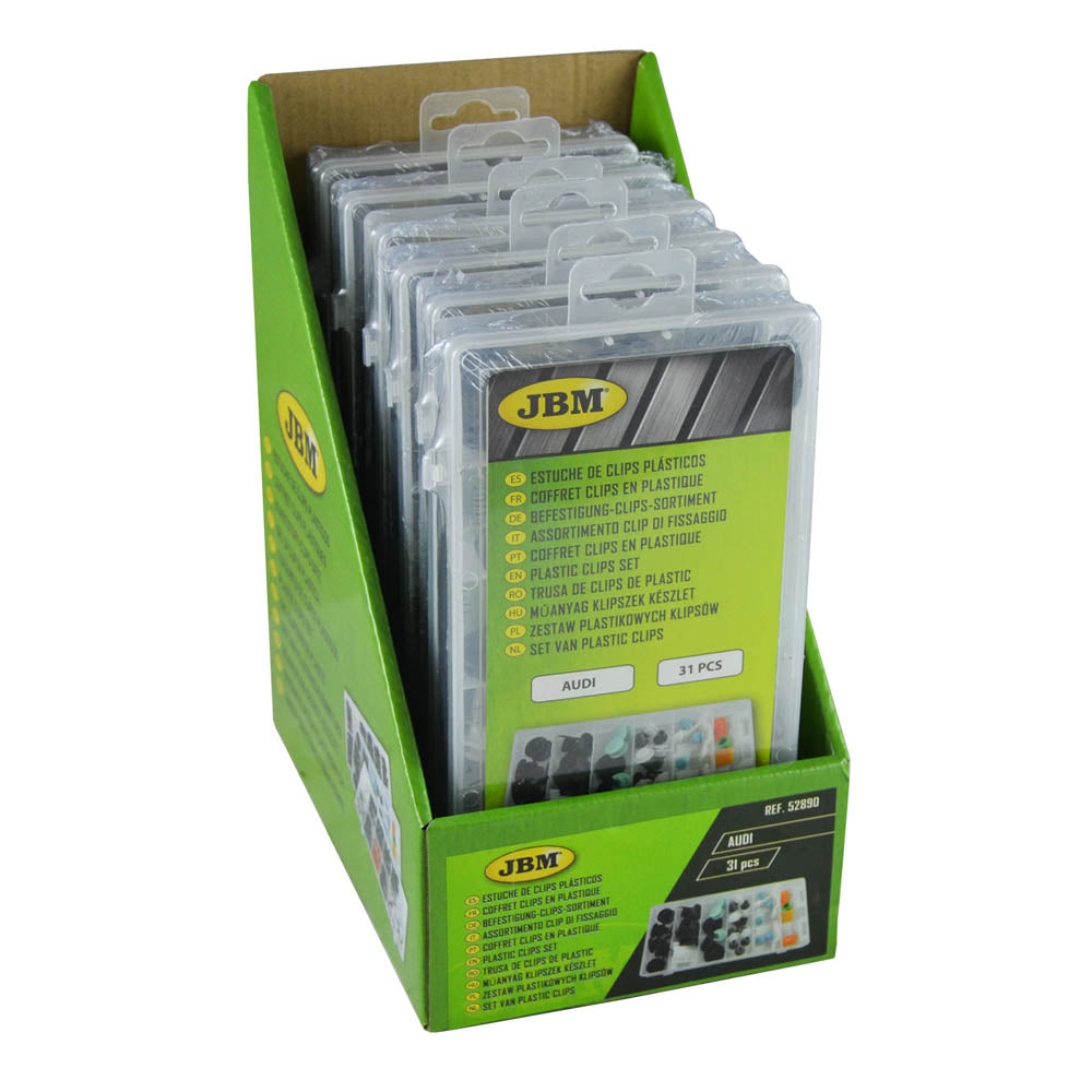 ASSORTIMENTO CLIP DI FISSAGGIO PER AUDI 31 PEZZI 52890 JBM
