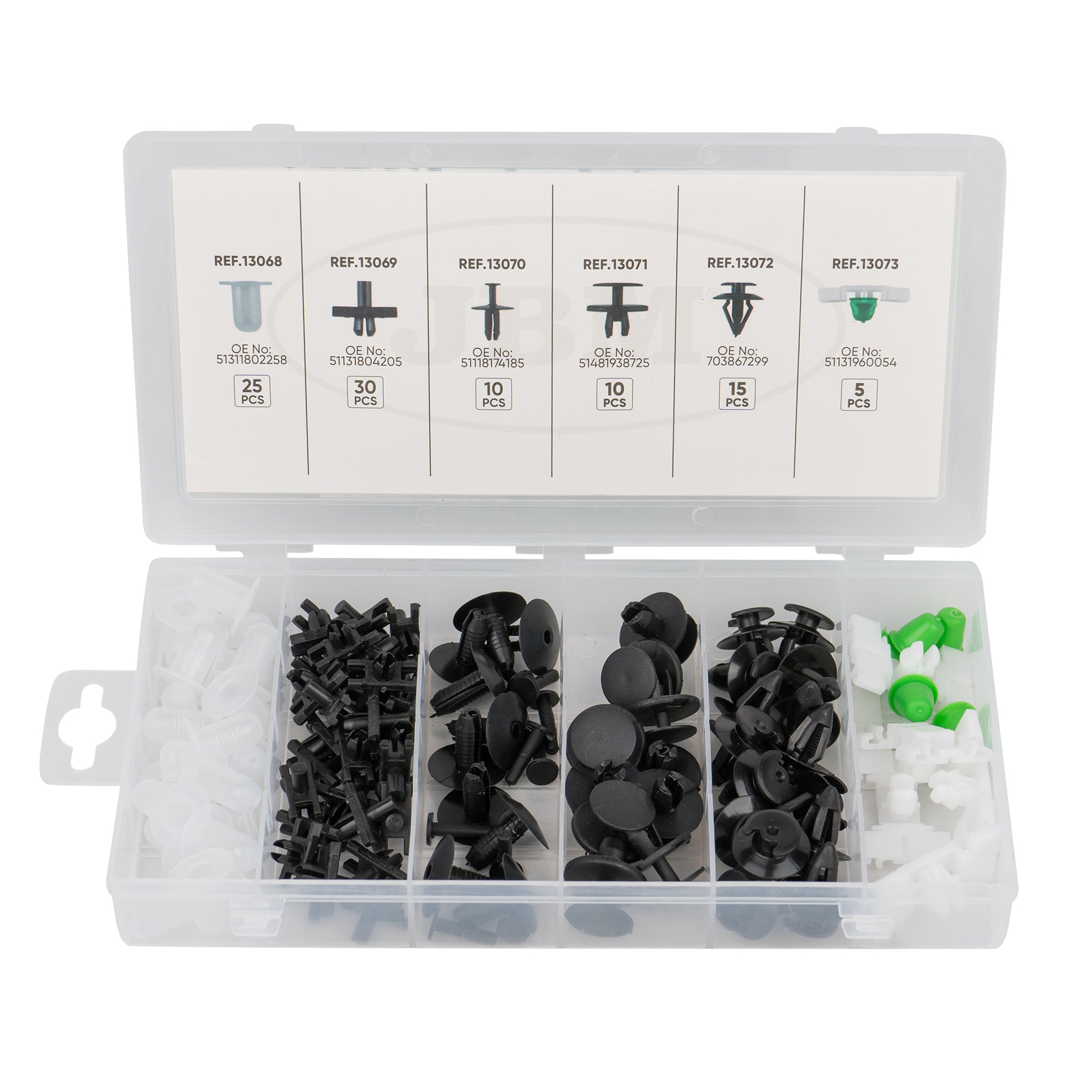 ASSORTIMENTO CLIP DI FISSAGGIO PER BMW 95 PEZZI 52892 JBM