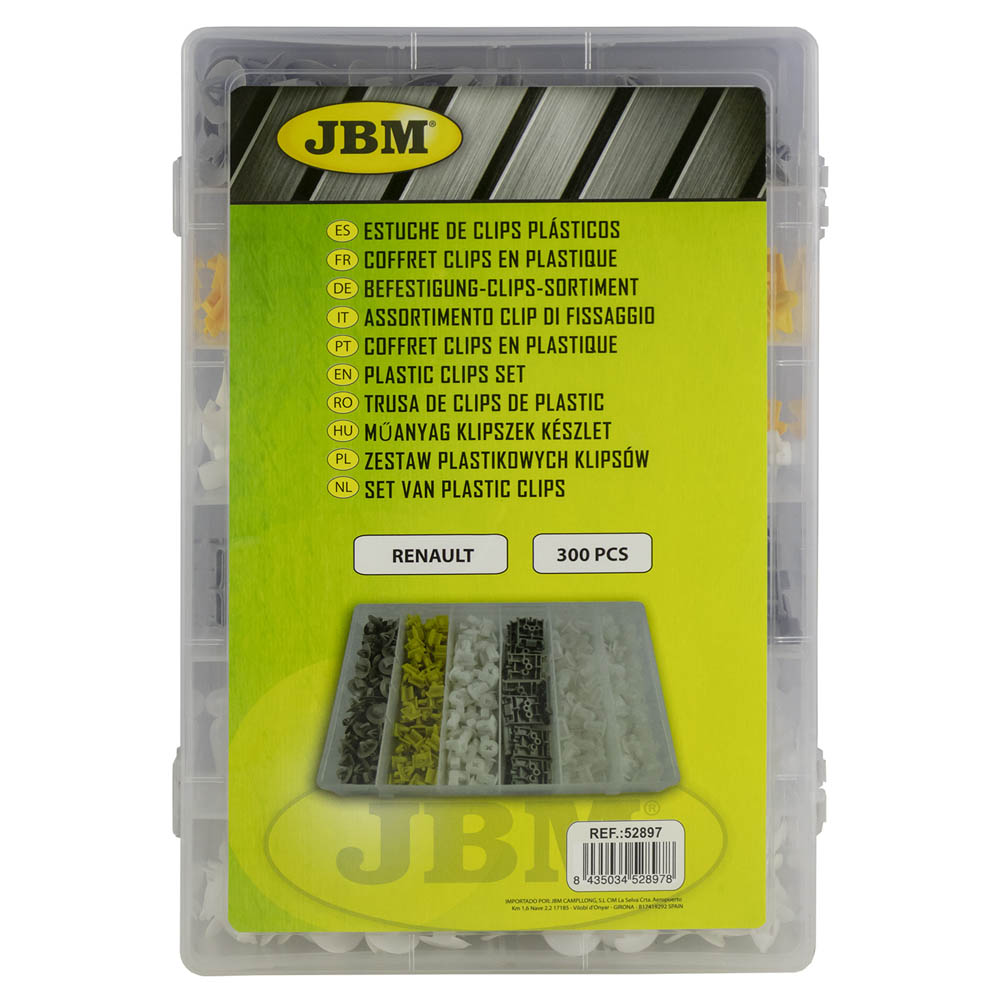 ASSORTIMENTO CLIP DI FISSAGGIO PER  RENAULT 300 PEZZI 52897 JBM