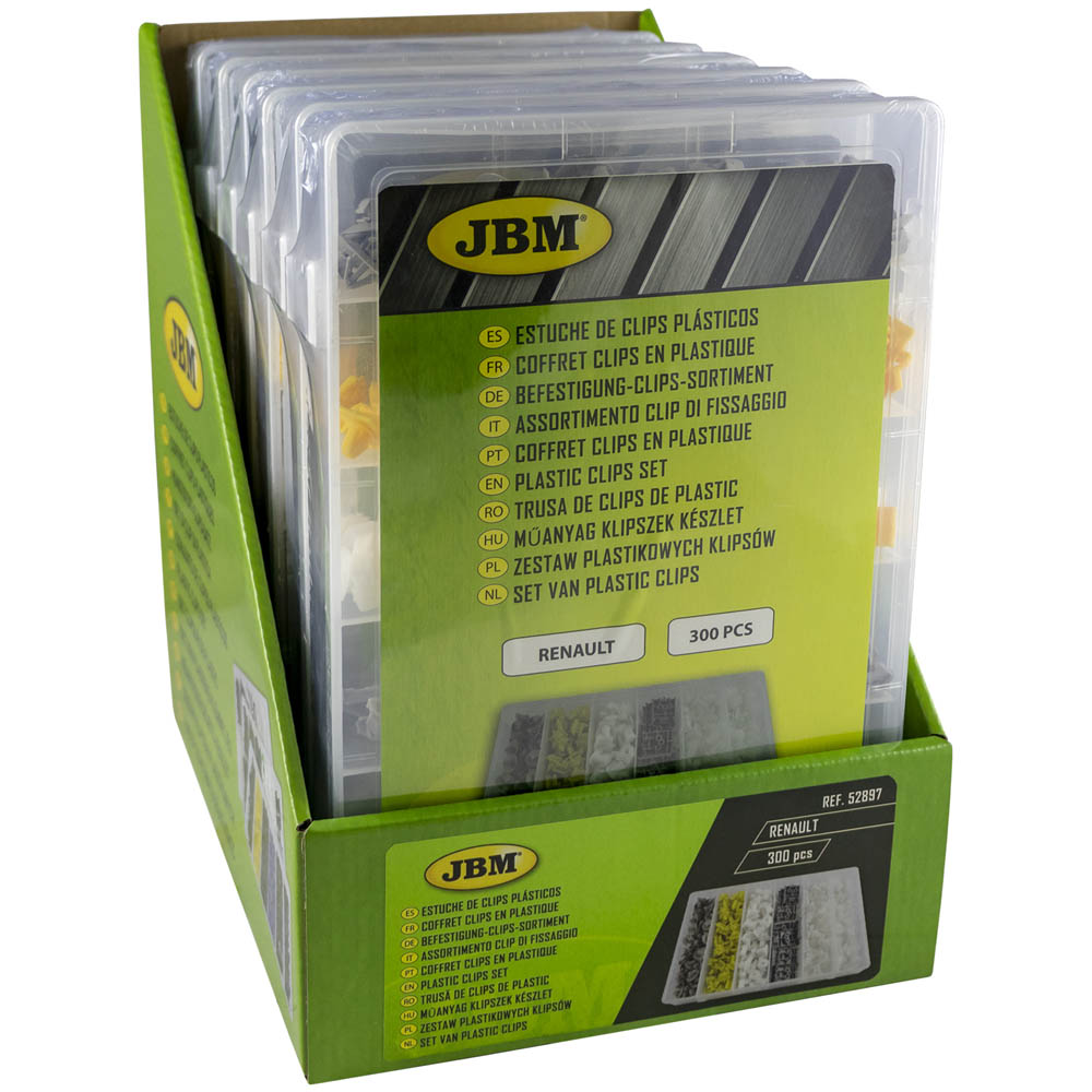 ASSORTIMENTO CLIP DI FISSAGGIO PER  RENAULT 300 PEZZI 52897 JBM