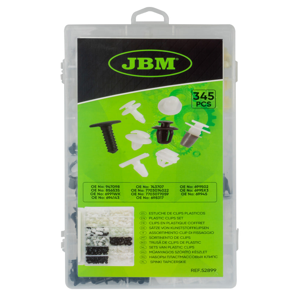 ASSORTIMENTO CLIP DI FISSAGGIO PER PEUGEOT / CITROEN 345 PEZZI 52899 JBM