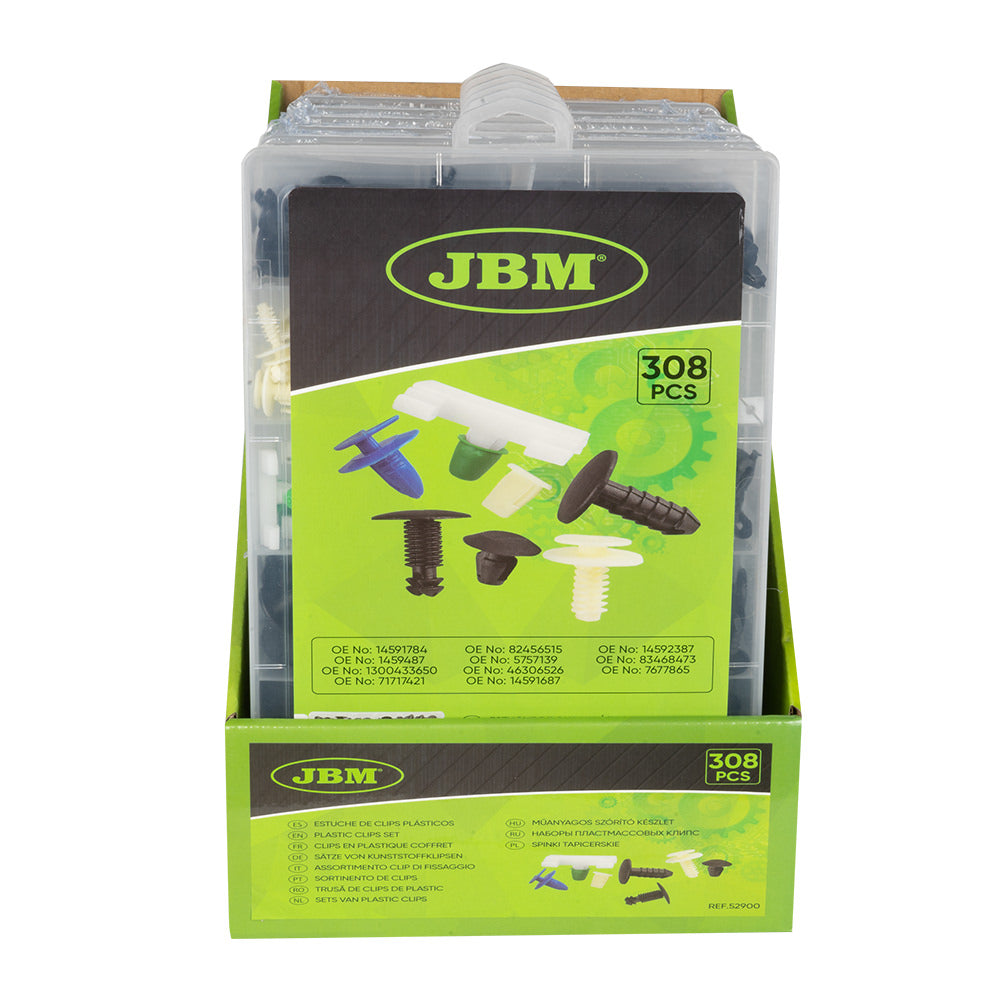 ASSORTIMENTO CLIP DI FISSAGGIO PER FIAT 308 PEZZI 52900 JBM