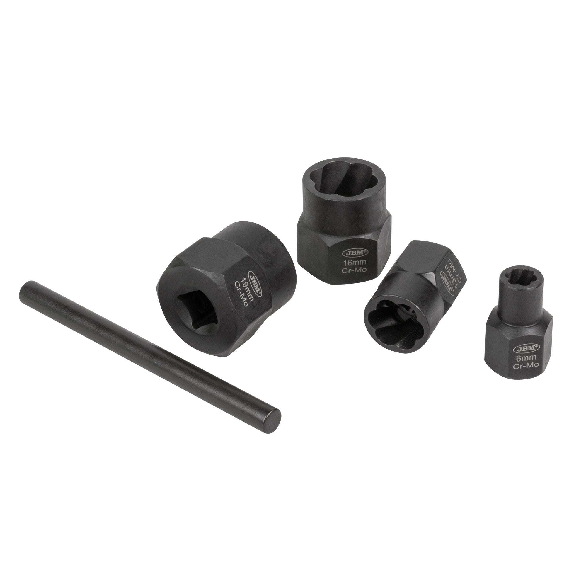 KIT DE BUSSOLE TWIST 3/8" PER L'ESTRAZIONE DI DADI/BULLONI DI SICUREZZA 52962 JBM