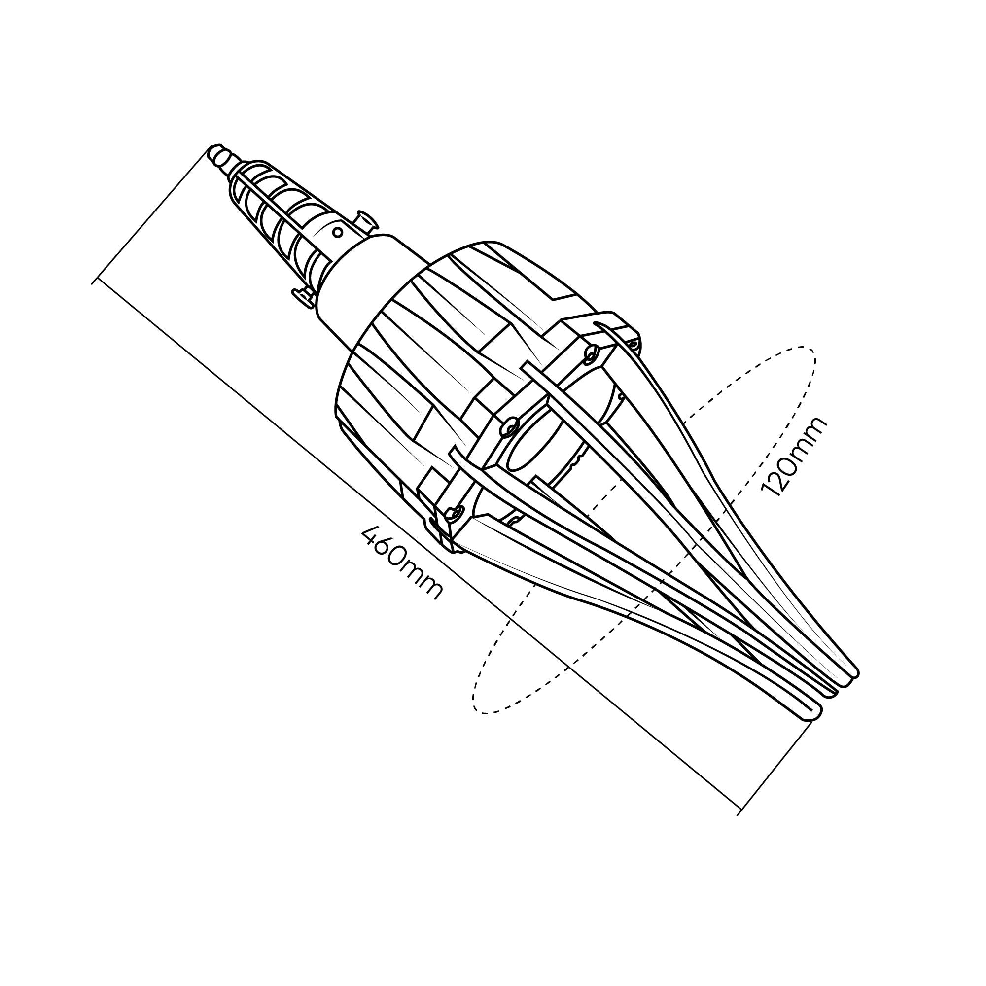 UTENSILE PNEUMATICO PER IL MONTAGGIO DI CUFFIE SEMIASSE (8 BAR) 52994 JBM