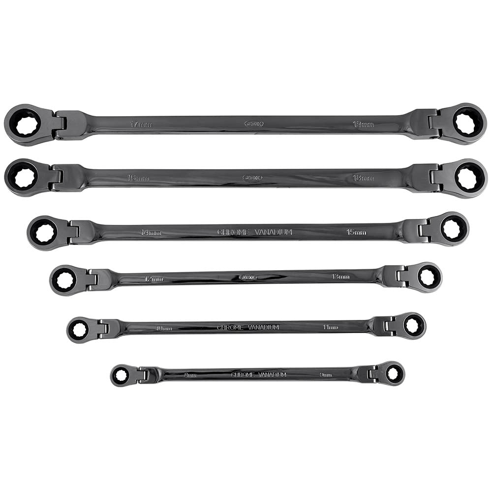 SET DI 6 CHIAVI COMBINATE A CRICCHETTO SNODATE IN VALIGETTA 53018 JBM