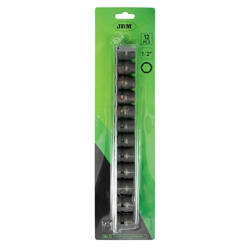 SET DI 12  BUSSOLE PNEUMATICHE DI 1/2" ESAGONALE  PROFILO BASSO 53060 JBM