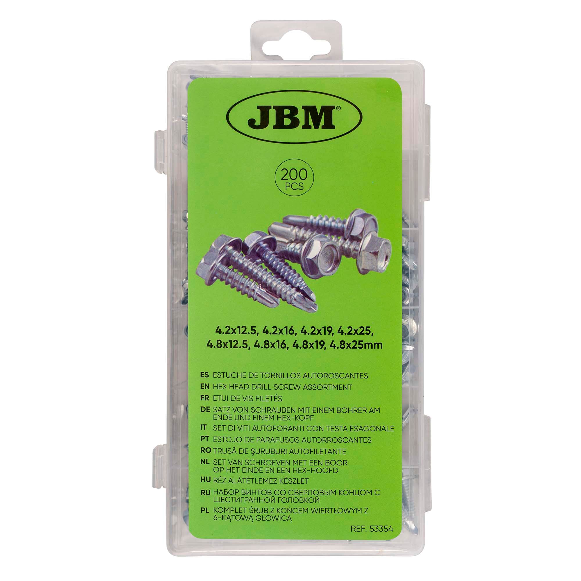 ASTUCCIO DI VITI AUTOFORANTI CON TESTA ESAGONALE 53354 JBM