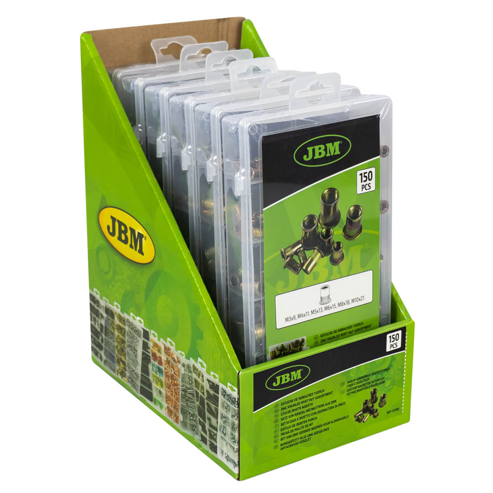 ASTUCCIO DI DADI A RIVETTO CON ZIGRINATURA IN ZINCO 53360 JBM