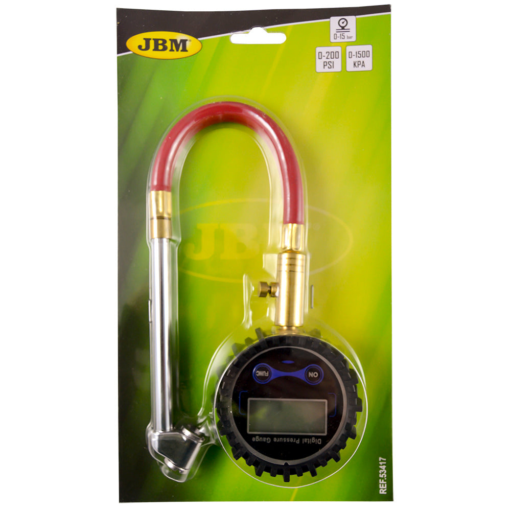 MANOMETRO DIGITALE CON TUBO FLESSIBILE PER GOMME (0-15BAR) 53417 JBM