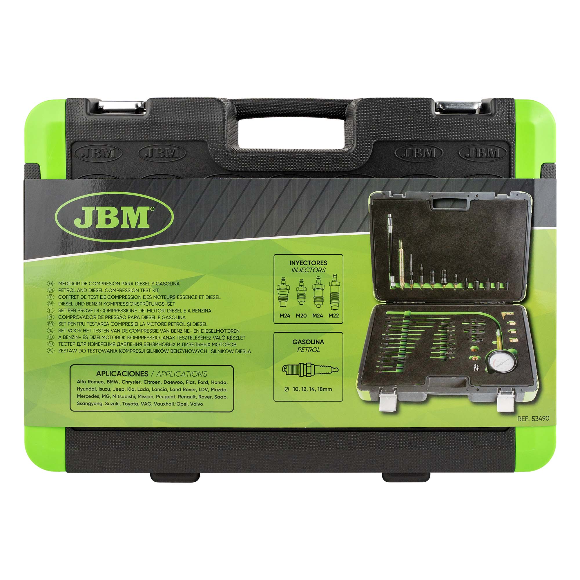 SET PER PROVE DI COMPRESSIONE DEI MOTORI DIESEL E BENZINA 53490 JBM
