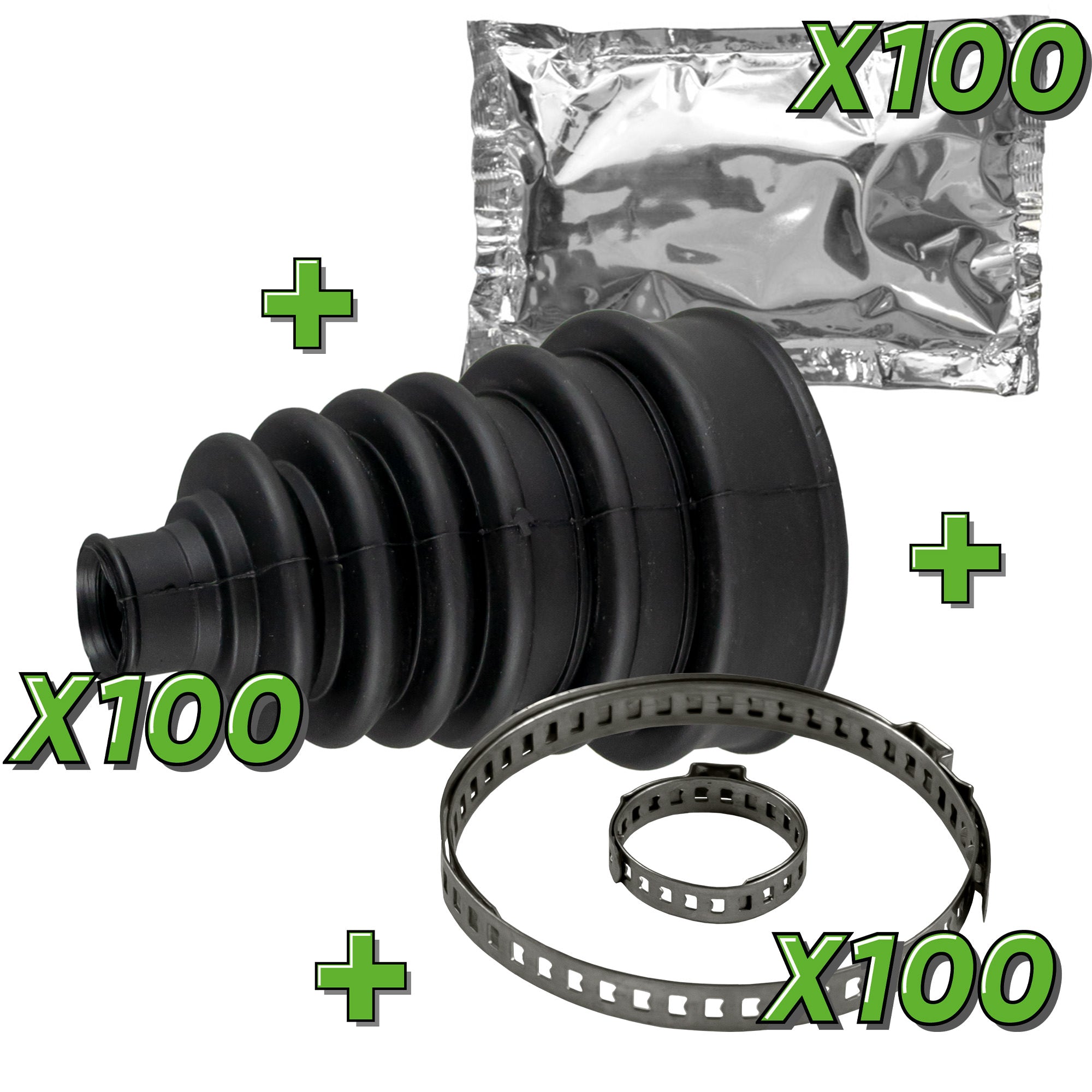 KIT PROMO: UTENSILE PNEUMATICO PER IL MONTAGGIO DI CUFFIE SEMIASSE (8 BAR) + 53693 SET 100 CUFFIE JBM SERIE415