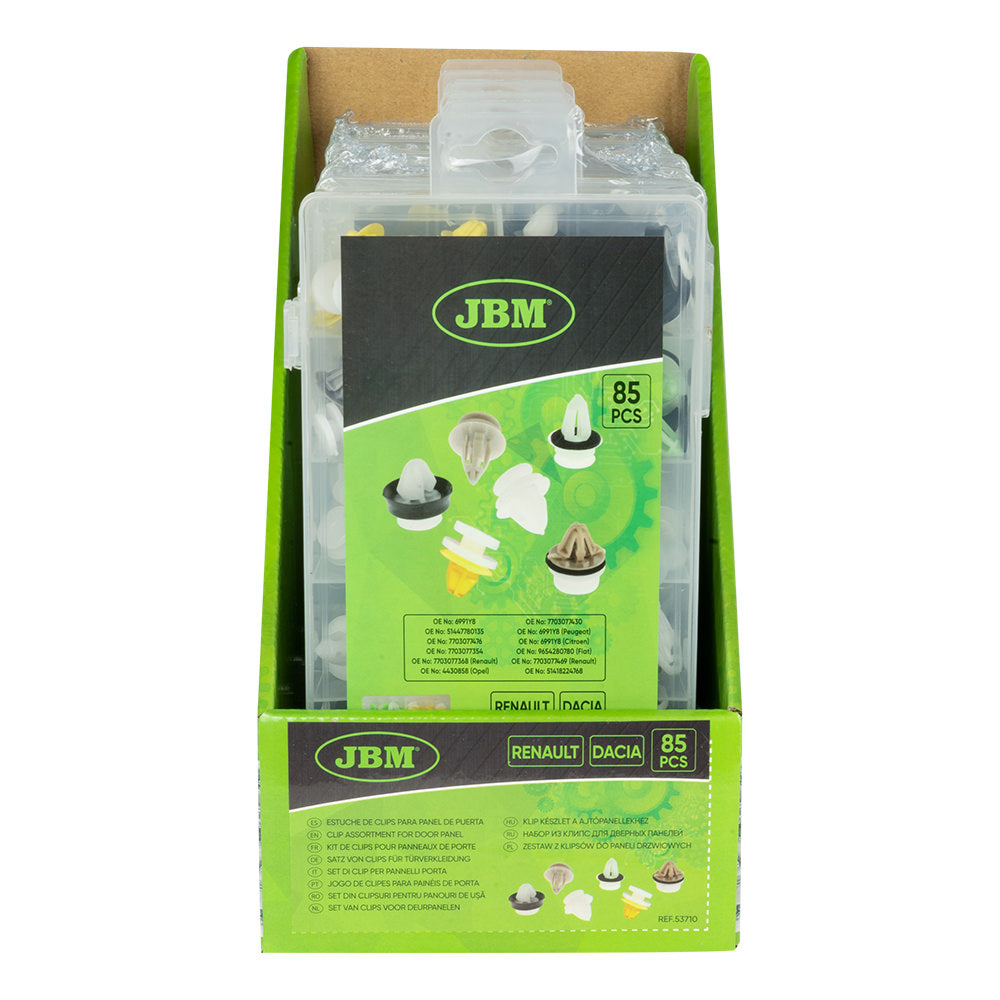 ASSORTIMENTO DI 85 PZ. CLIP PER PANNELLI PORTA RENAULT DACIA 53710 JBM