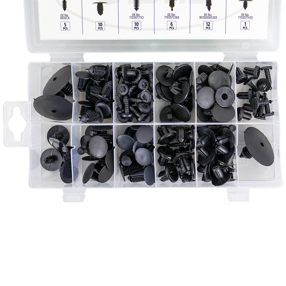 ASSORTIMENTO DI 109 PZ. CLIP PER TAPPEZZATURA RENAULT DACIA 53712 JBM