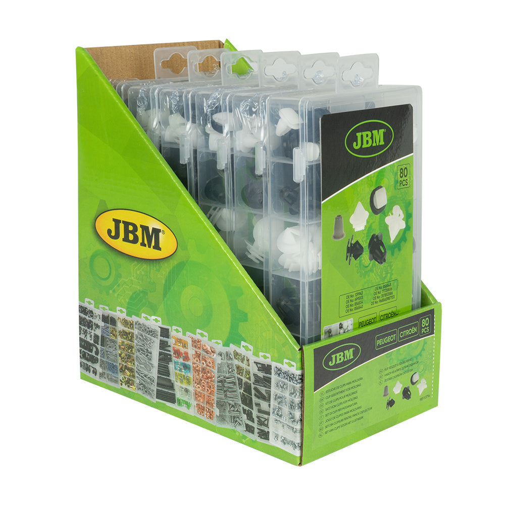 ASSORTIMENTO DI 80 PZ. CLIP PER MODANATURA PEUGEOT/CITROËN 53714 JBM
