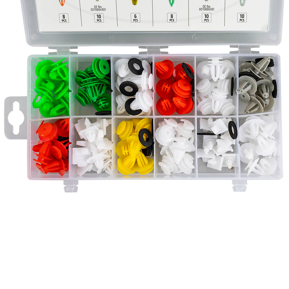 ASSORTIMENTO DI 96 PZ. CLIP PER PANNELLI PORTA/MODANATURA MERCEDES-BENZ 53717 JBM