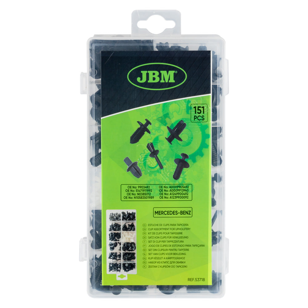 ASSORTIMENTO DI 96 PZ. CLIP PER PANNELLI PORTA/TAPPEZZATURA MERCEDES-BENZ 53718 JBM