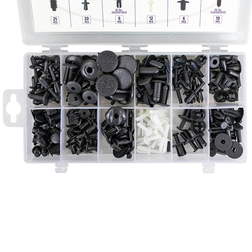 ASSORTIMENTO DI 96 PZ. CLIP PER PANNELLI PORTA/TAPPEZZATURA MERCEDES-BENZ 53718 JBM