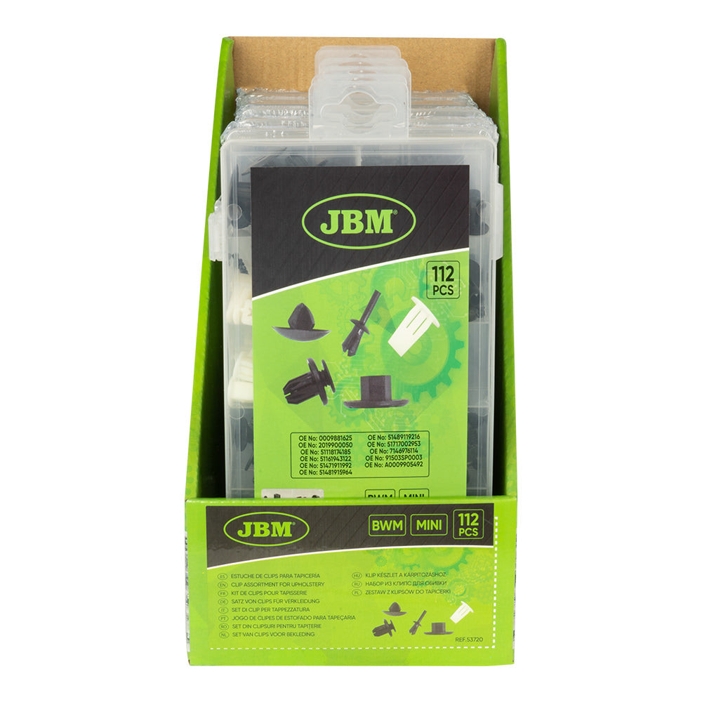 ASSORTIMENTO DI 112 PZ. CLIP PER TAPPEZZATURA BMW MINI 53720 JBM