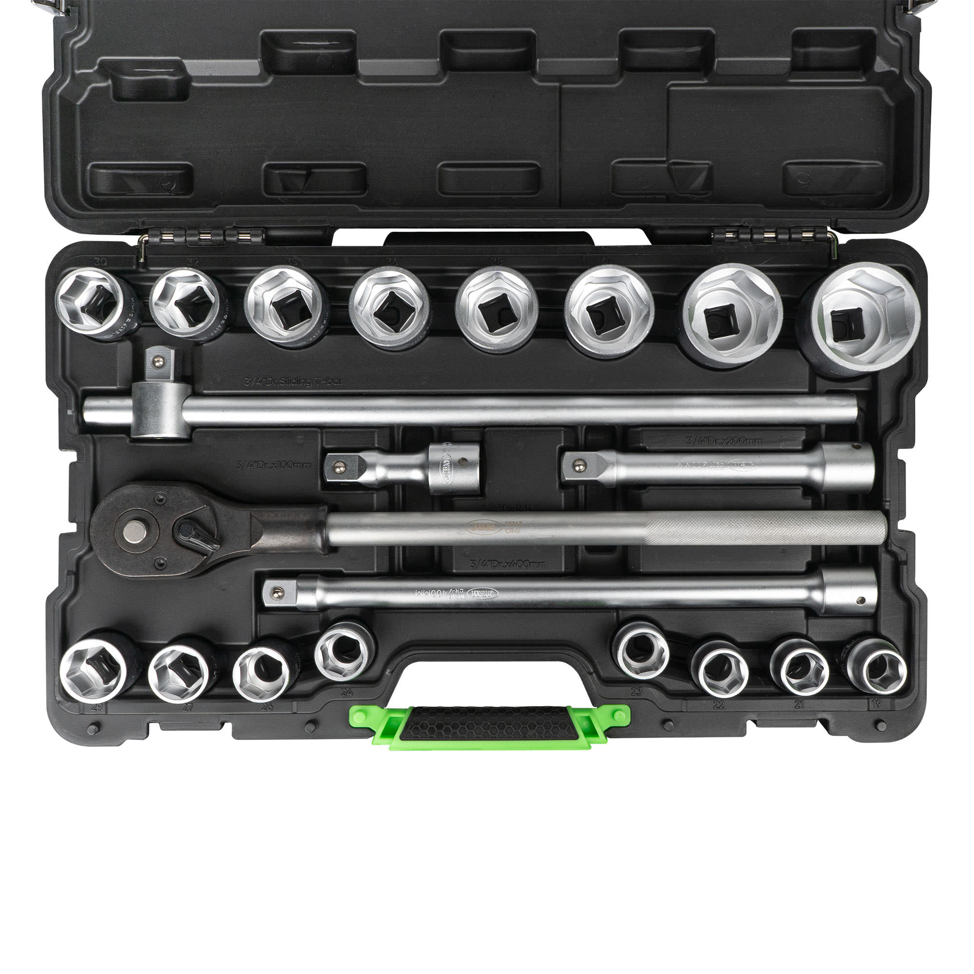 VALIGETTA DI UTENSILI CON 21 PEZZI ESAGONALI DA 3/4" SATINATI JBM 53727