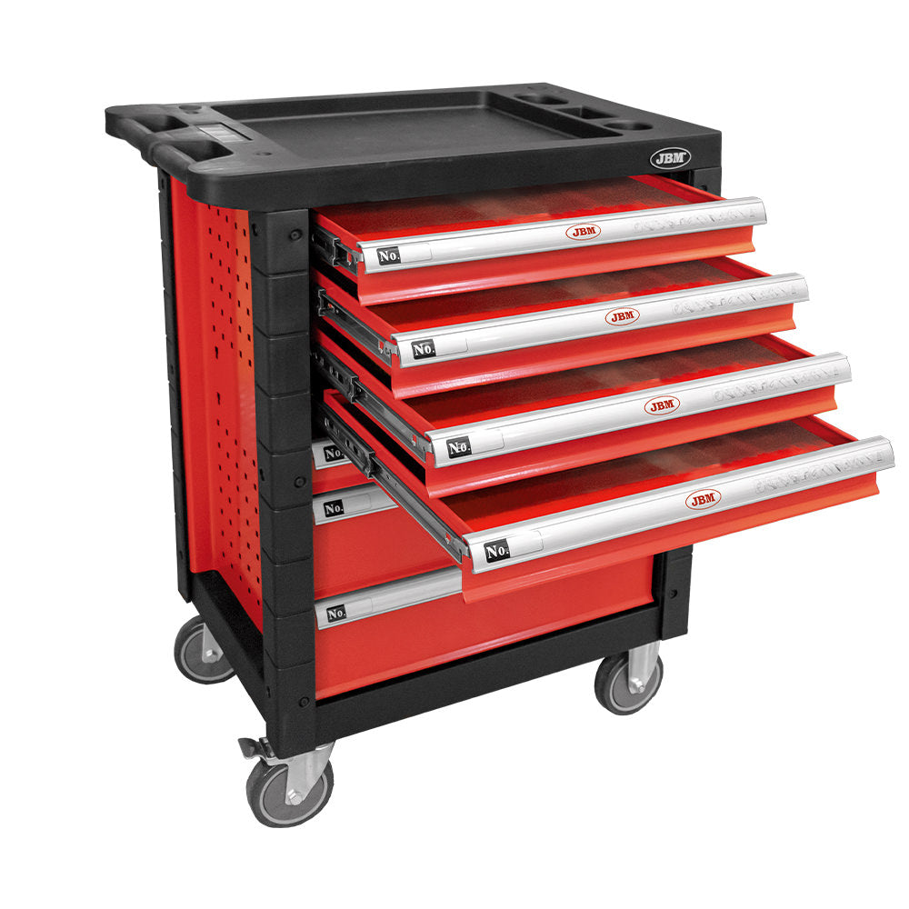 CARRELLO CON 7 CASSETTI ROSSO - VUOTO 53762 JBM