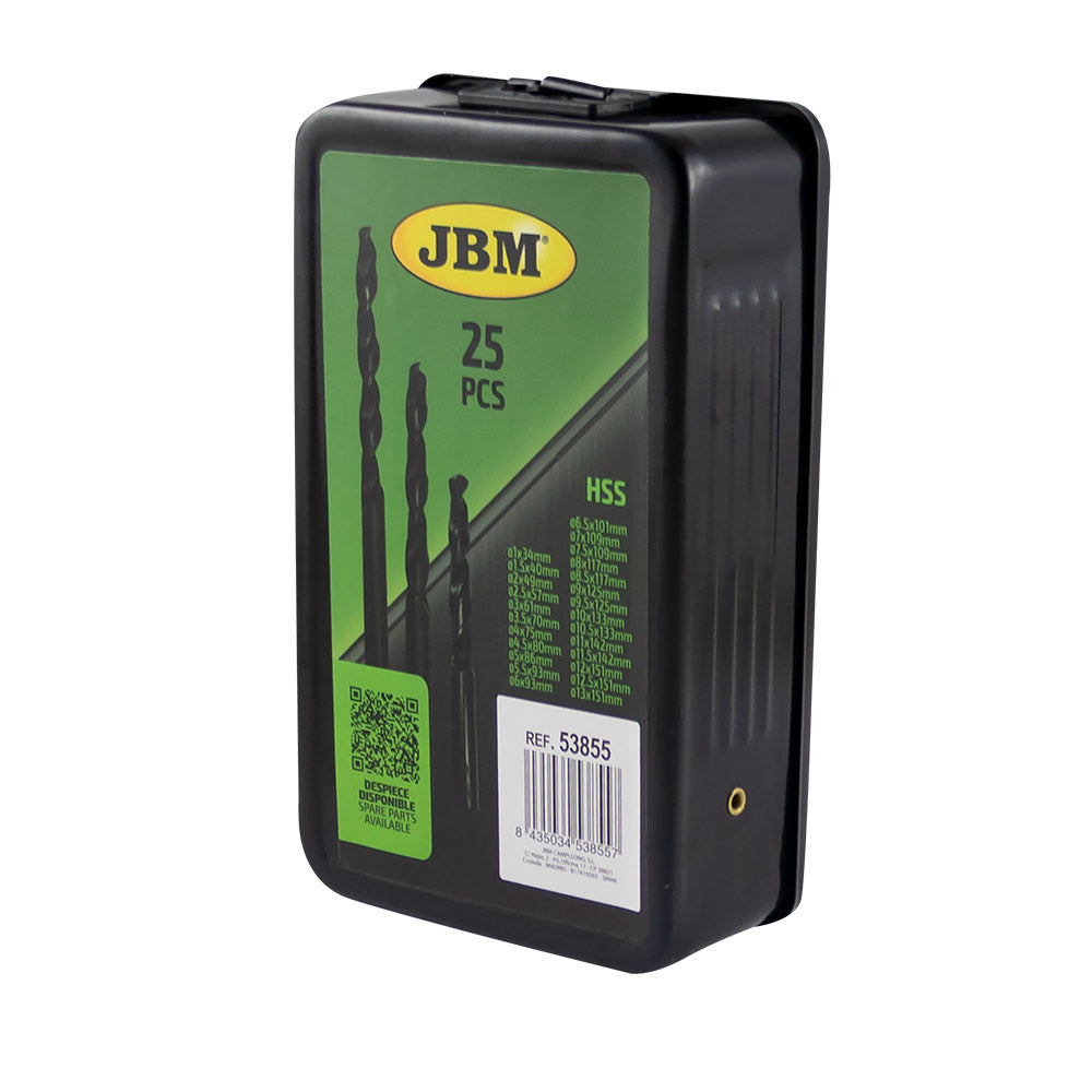 SET DI PUNTE AD ELICA HSS 4241, 1-13 MM, NERO 53855 JBM
