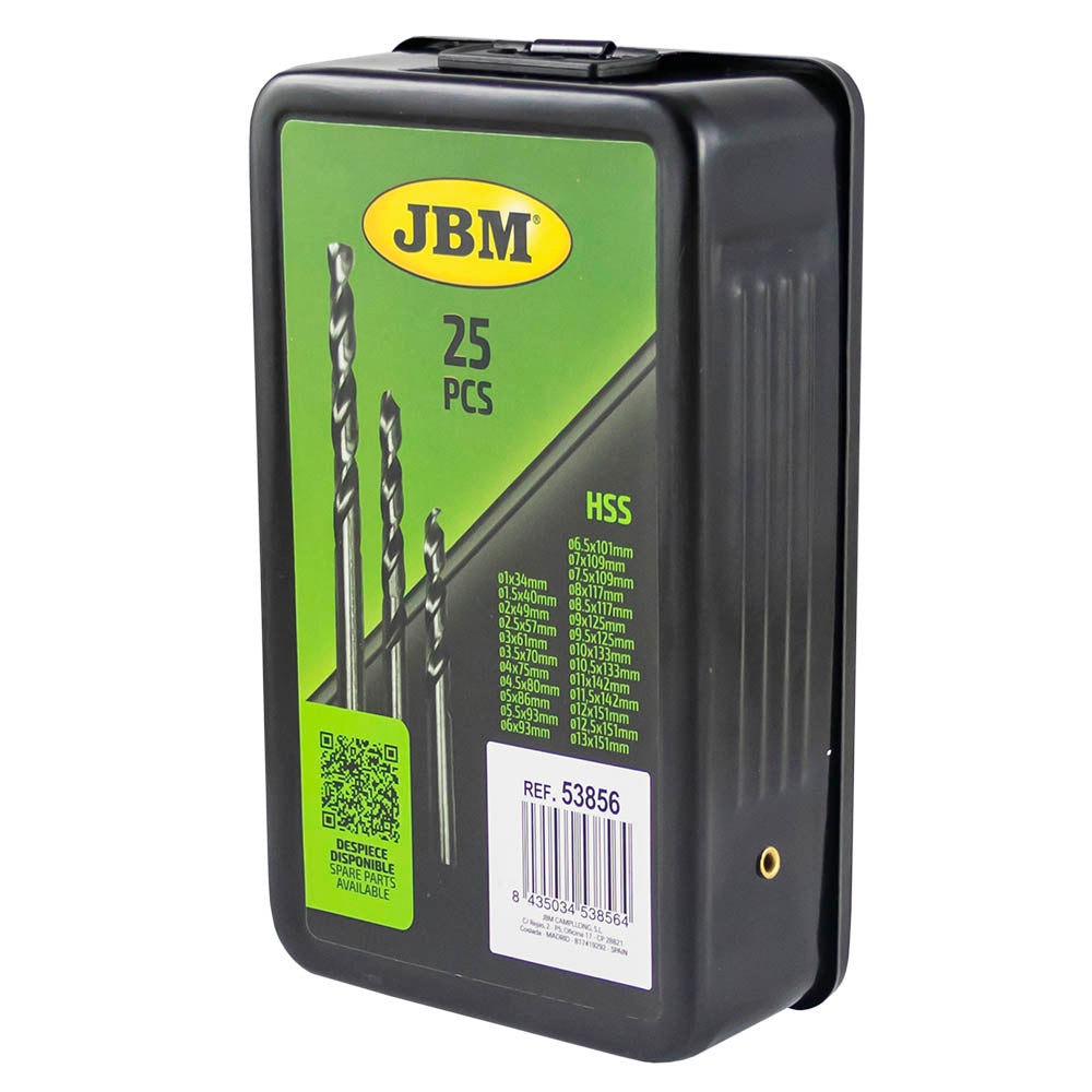 SET DI PUNTE AD ELICA HSS 4341, 1-13 MM 53856 JBM