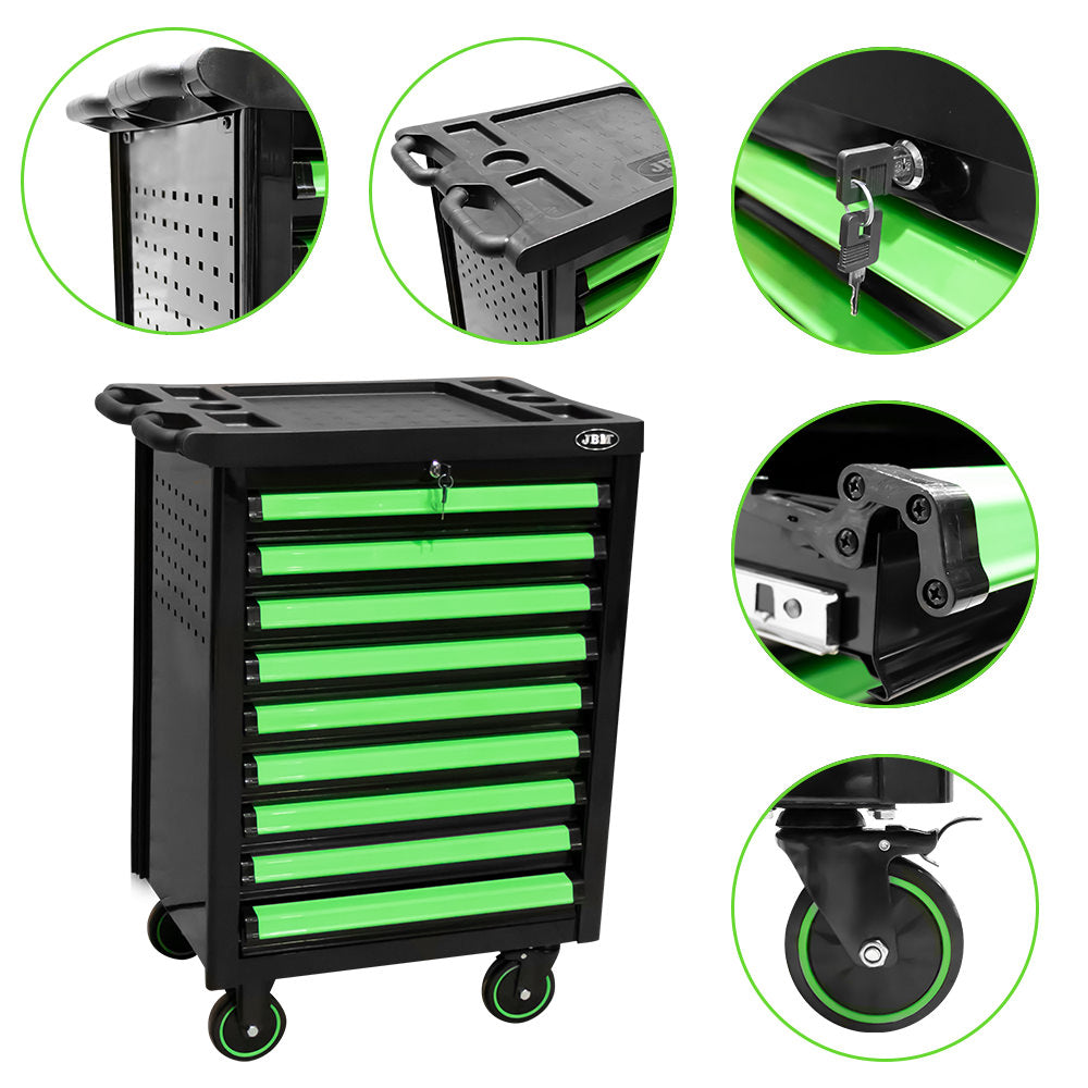 CARRELLO CON 9 CASSETTI CON DIVISORI VERDE - VUOTO JBM 53867