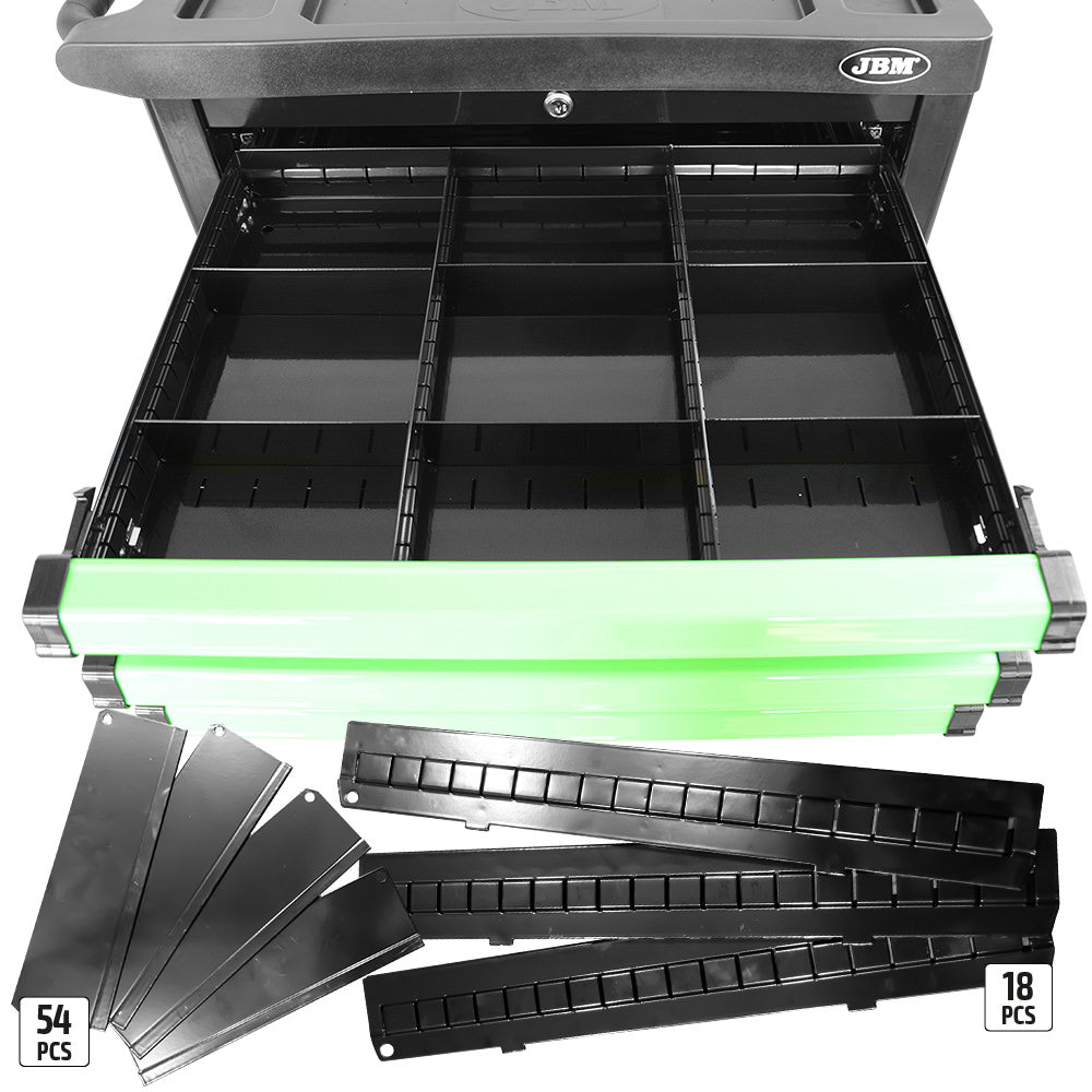 CARRELLO CON 9 CASSETTI CON DIVISORI VERDE - VUOTO JBM 53867