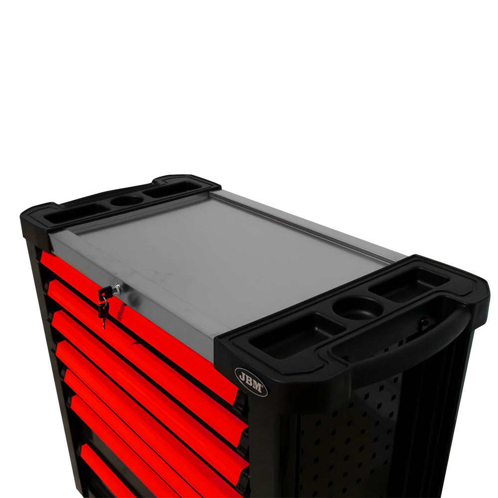 CARRELLO XL CON 7 CASSETTI ROSSO - CON UTENSILI 53913 JBM