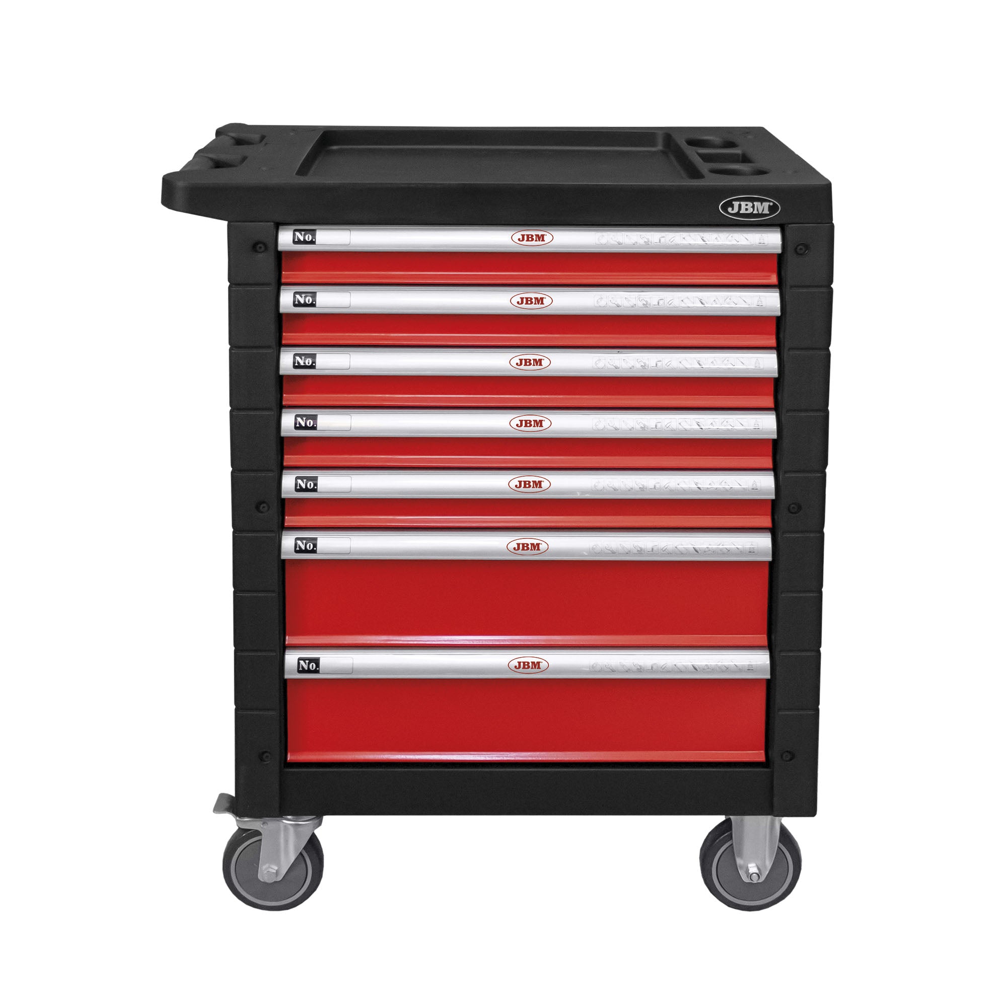 CARRELLO CON 7 CASSETTI ROSSO - SPECIALE KIT MESSA IN FASE 53952 JBM