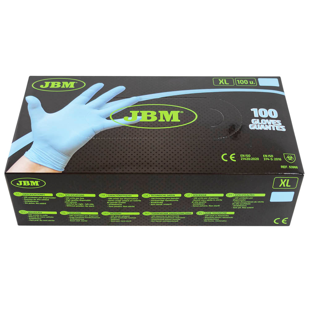Guanti nitrile JBM azzurri conf.1000pz