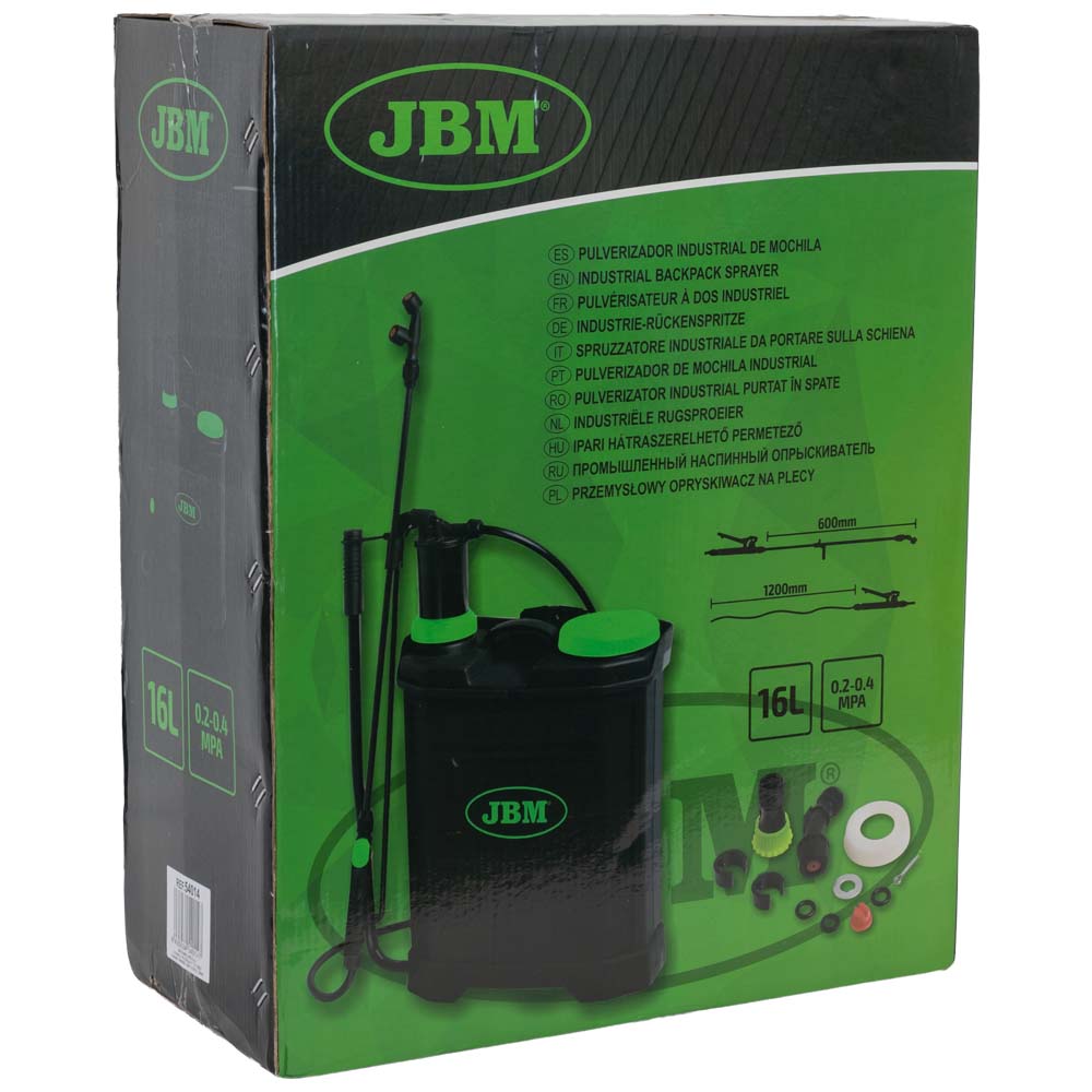 SPRUZZATORE INDUSTRIALE DA PORTARE SULLA SCHIENA DA 16 LITRI 54014 JBM