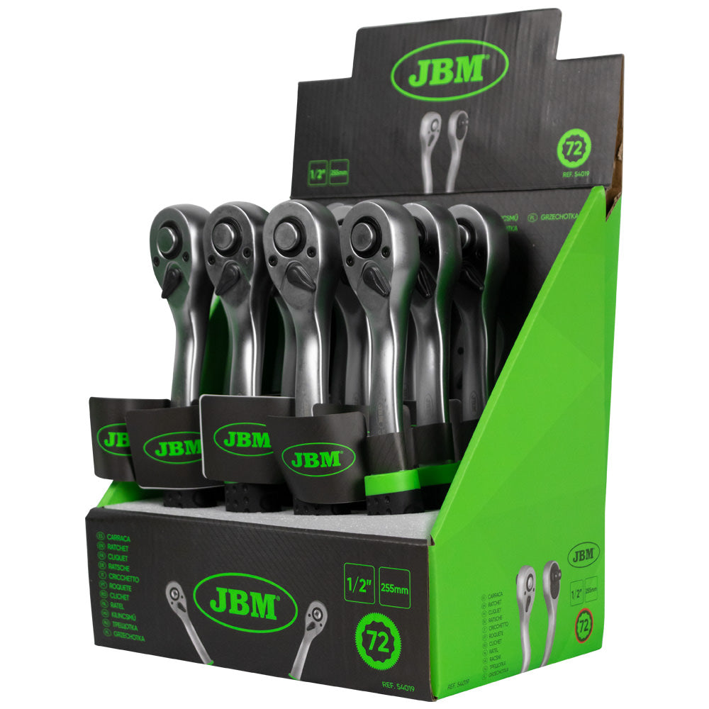 CRICCHETTO 1/2" CON TESTA A 72 DENTI 255MM - ZINCATO 54019 JBM