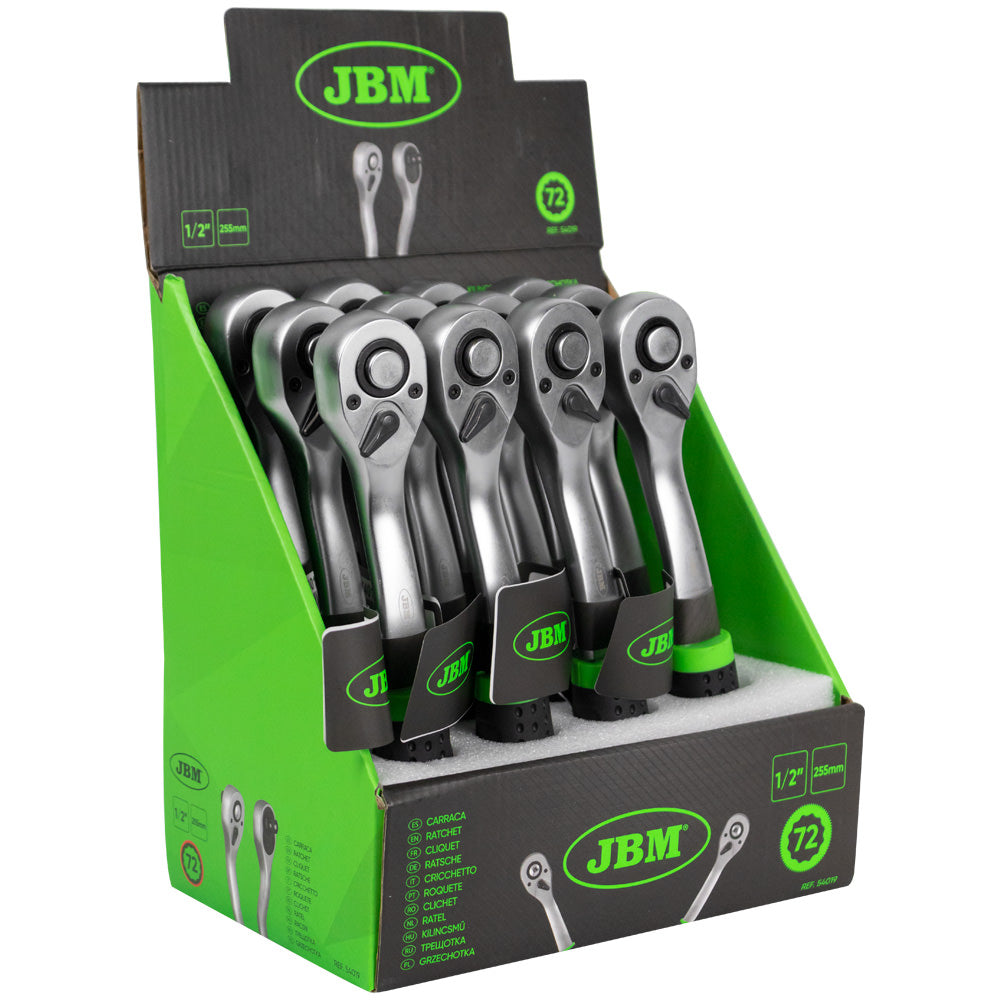 CRICCHETTO 1/2" CON TESTA A 72 DENTI 255MM - ZINCATO 54019 JBM