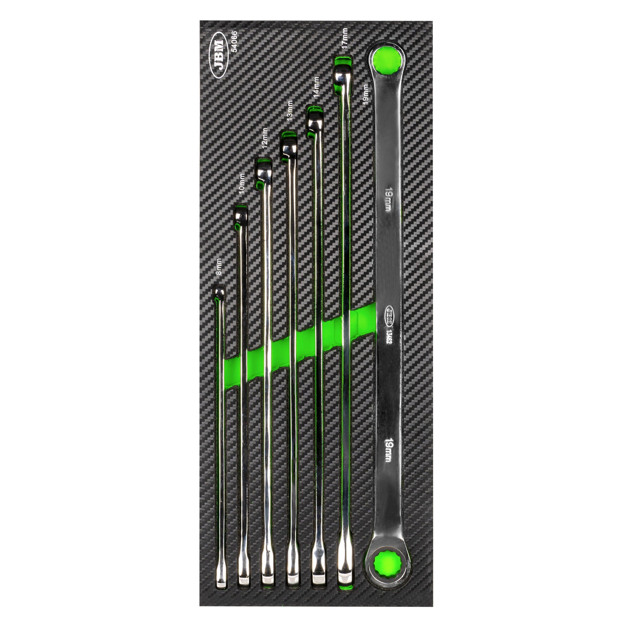 MODULO DI 7 CHIAVI A CRICCHETTO EXTRA LUNGHE JBM 54066