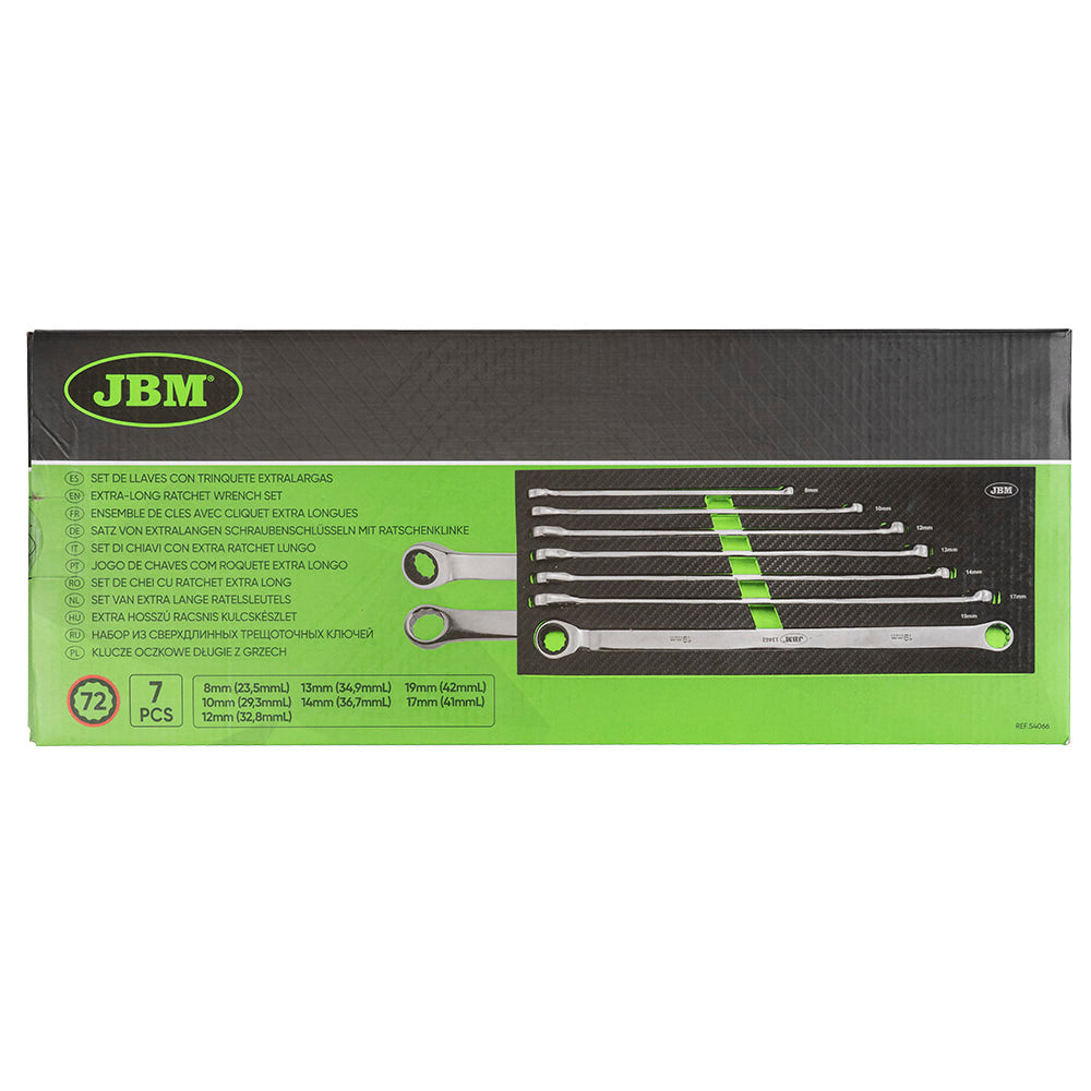 MODULO DI 7 CHIAVI A CRICCHETTO EXTRA LUNGHE JBM 54066