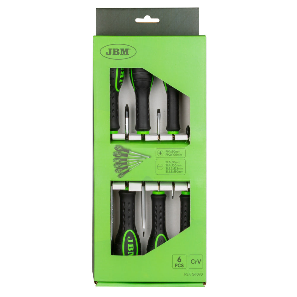 SET DI 6 CACCIAVITI (2 A CROCE + 4 A TAGLIO) 54070 JBM