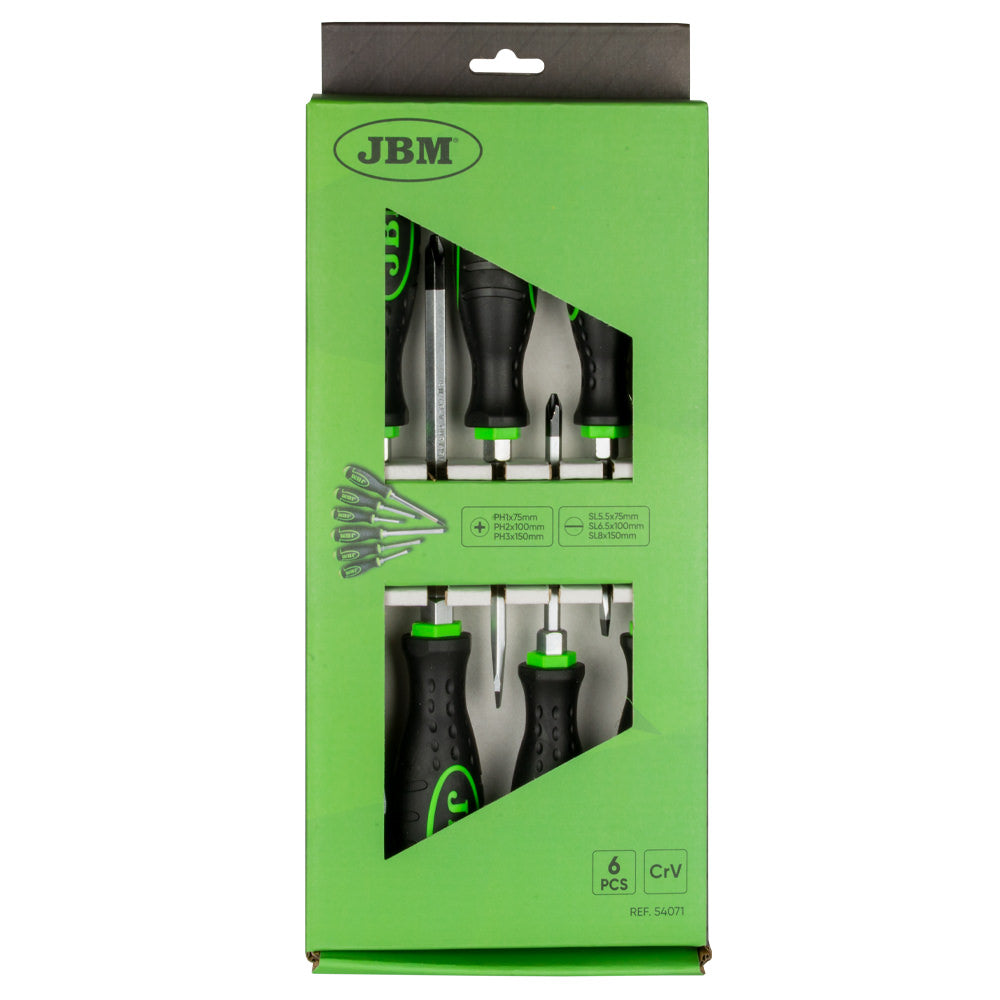 SET DI 6 CACCIAVITI GO-THROUGH (3 A CROCE + 3 A TAGLIO) 54071 JBM